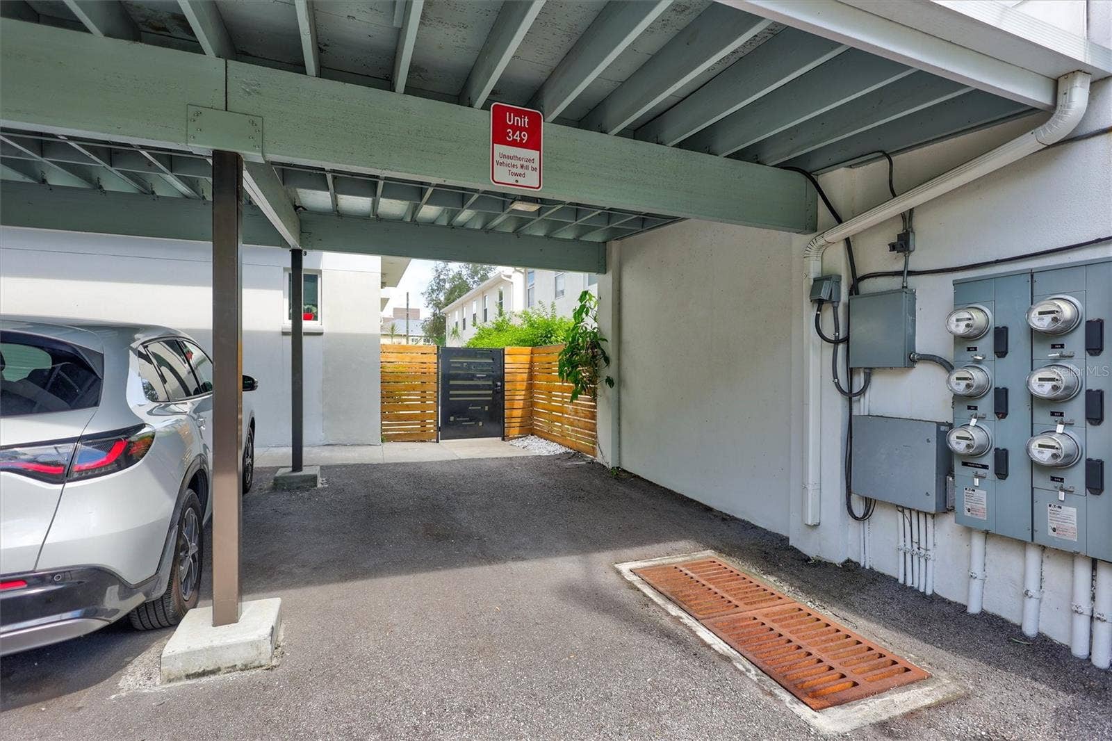 349 7TH STREET S, St Petersburg, FL 33701 one covered, designated parking space.