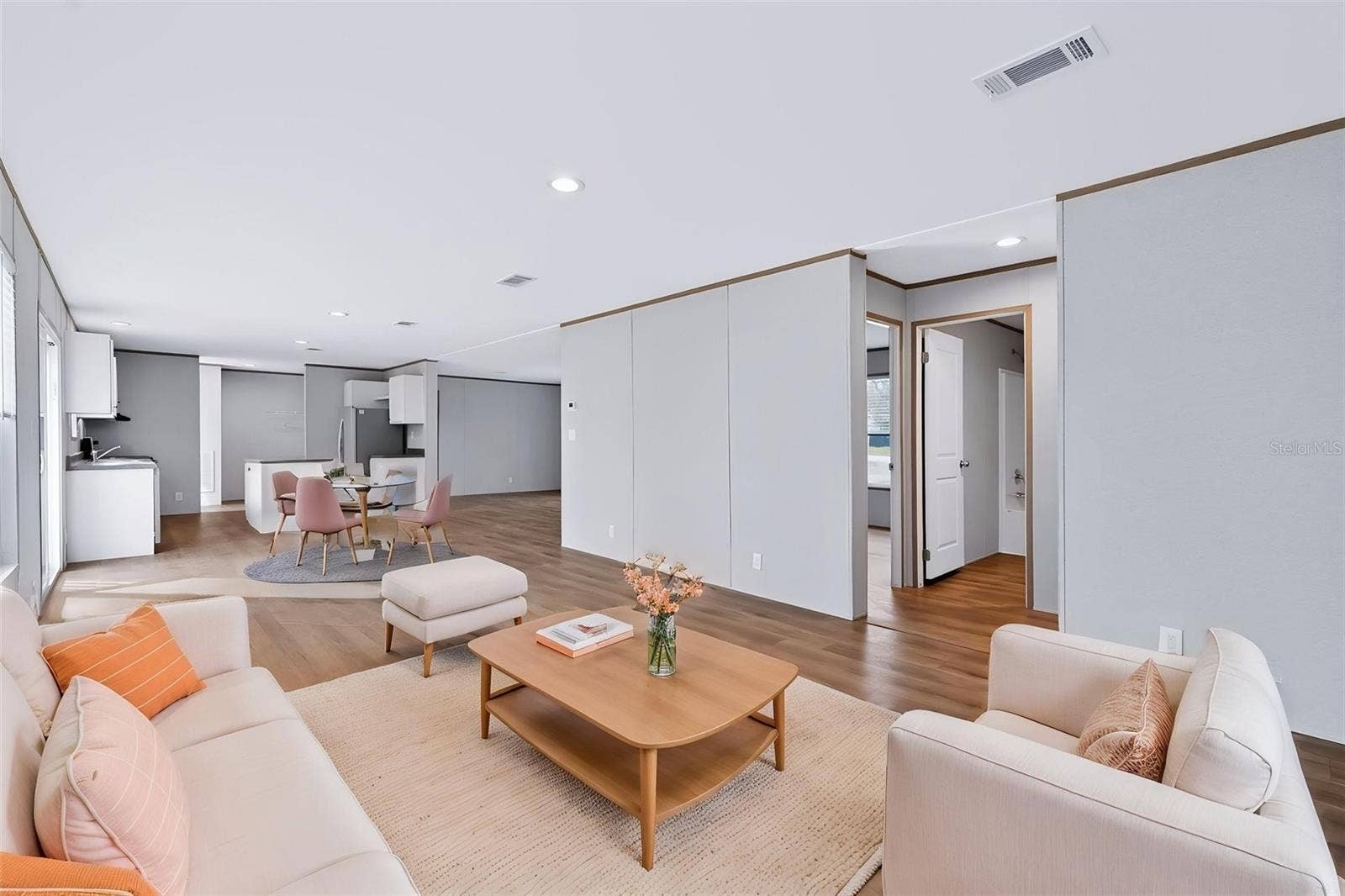 Family room, dining room, kitchen