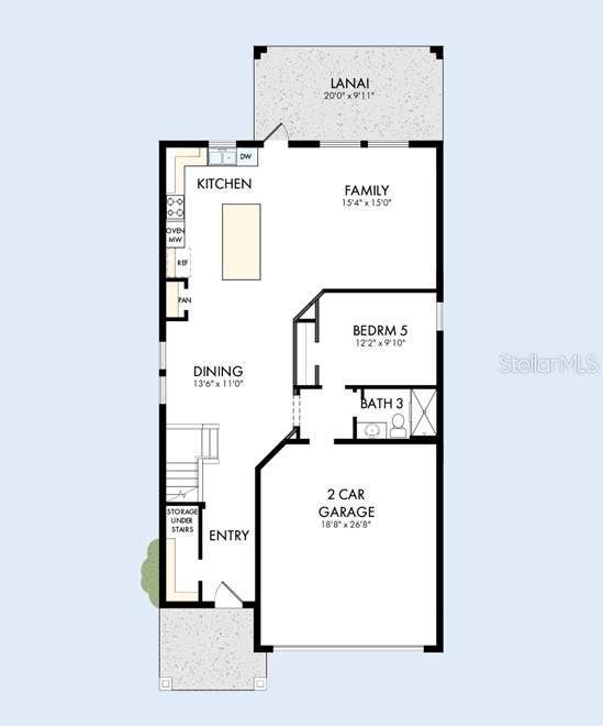 3483 YELLOW CASSIA DRIVE, Wesley Chapel, FL 33543 Floor Plan First Floor