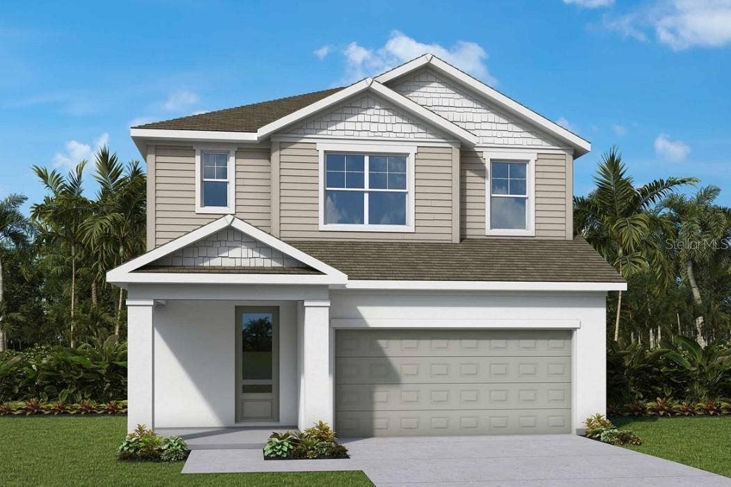 3483 YELLOW CASSIA DRIVE, Wesley Chapel, FL 33543 Front Exterior Rendering **Paint Colors May Vary