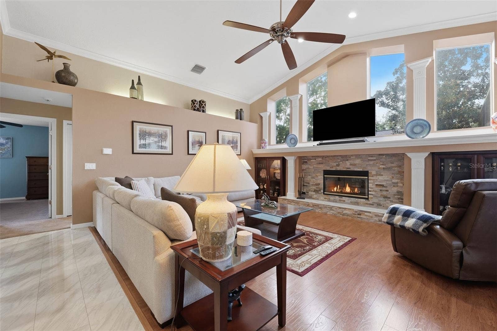 5113 COOPERS HAWK COURT, Valrico, FL 33596 Livingroom w/ Fireplace