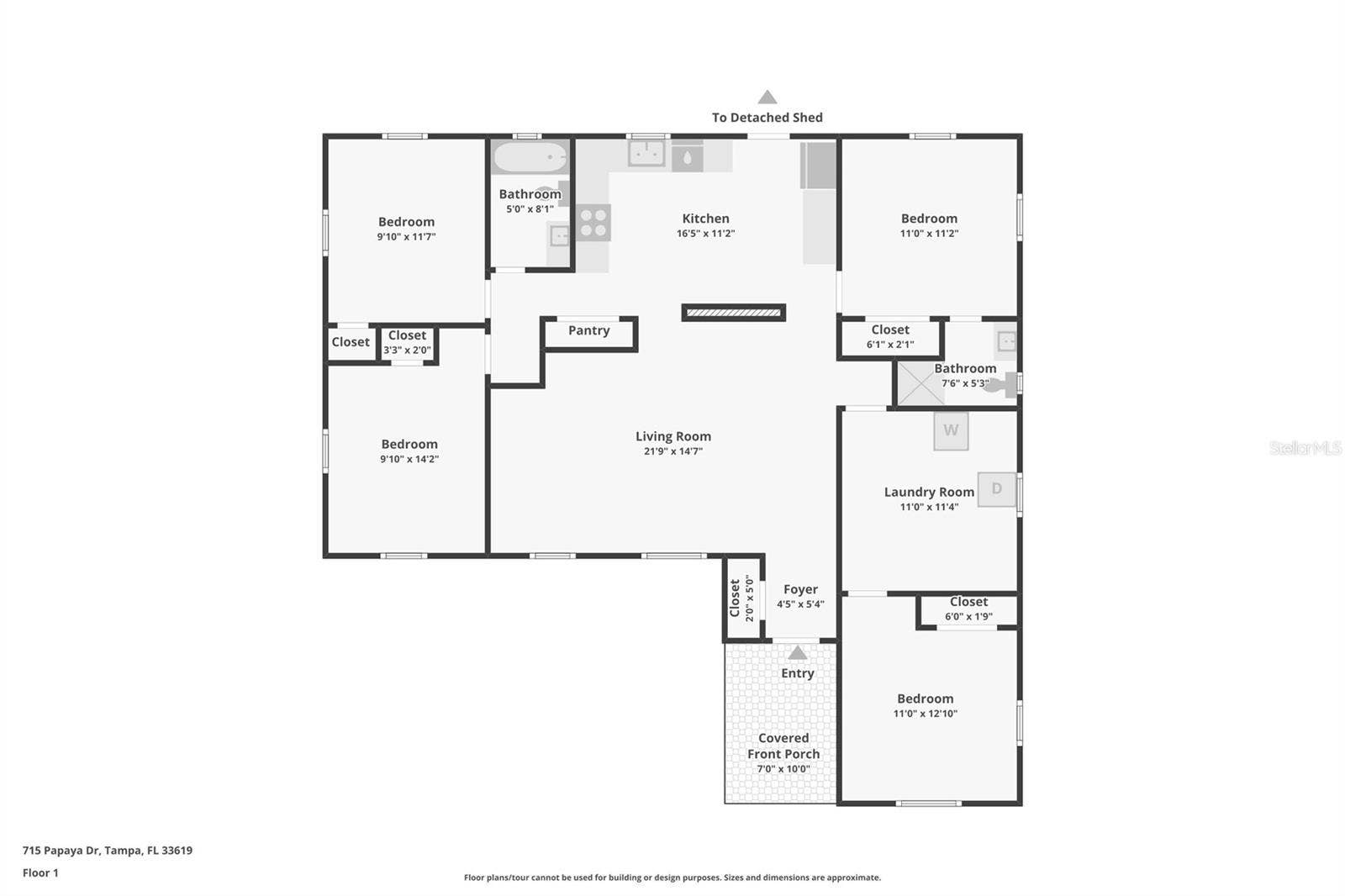 715 PAPAYA DRIVE, Tampa, FL 33619 Floor plan house