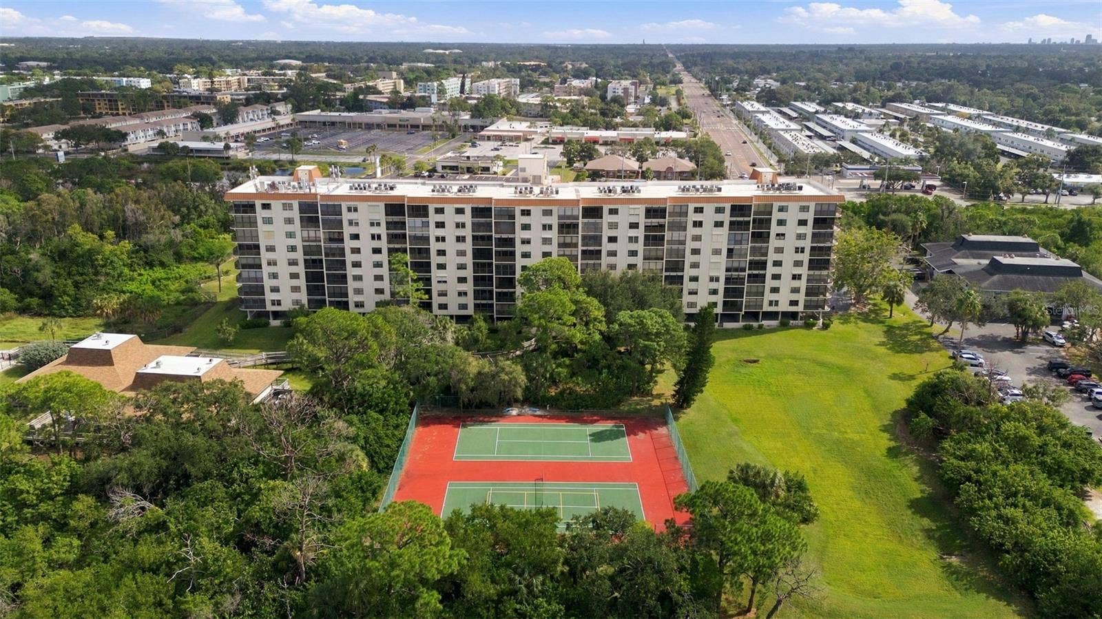 Tennis and Pickle Ball Courts. Downtown St. Pete in the distance.