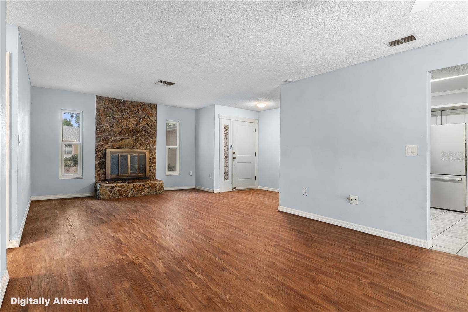 Virtually staged with new flooring