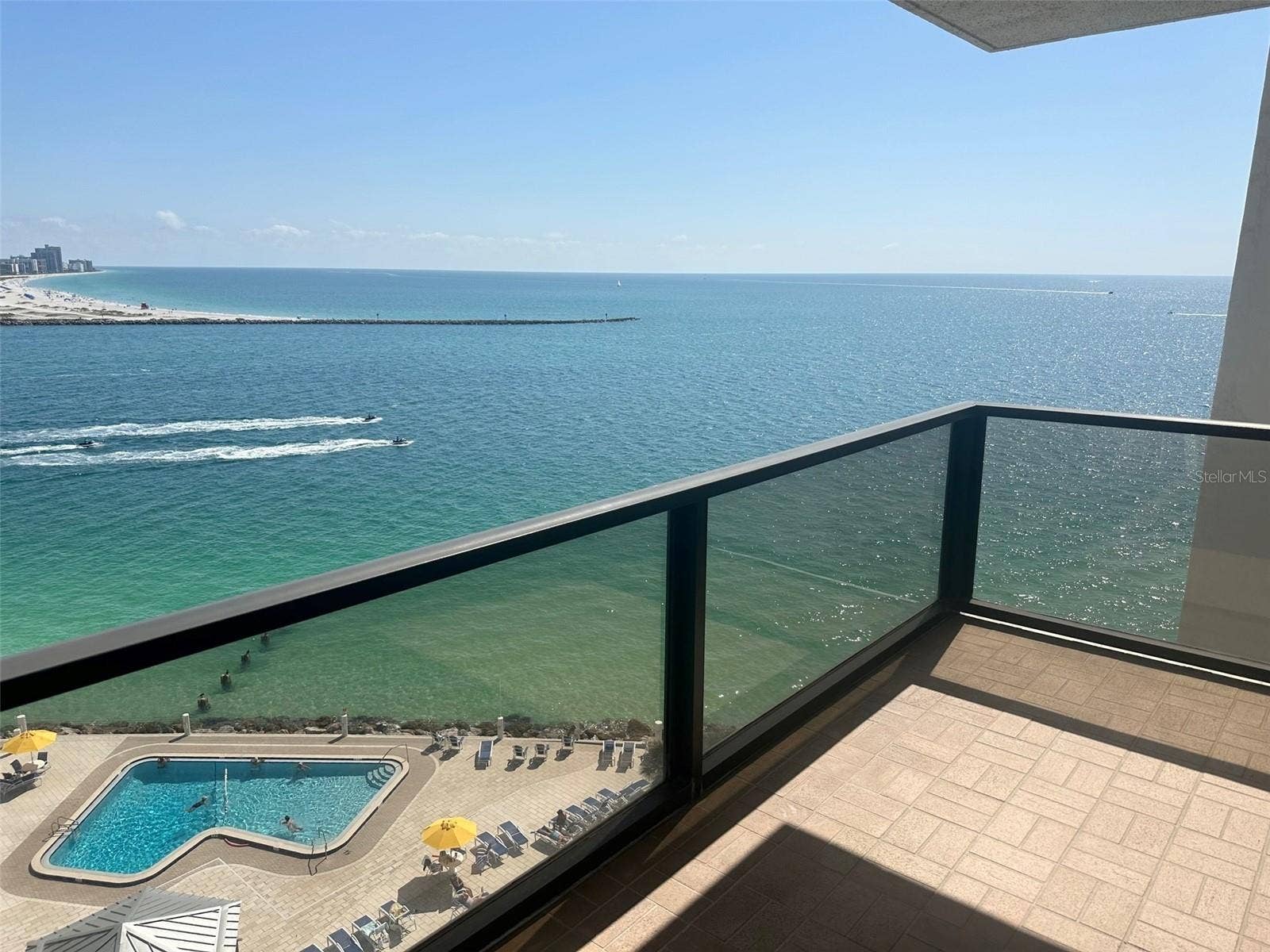 440 S GULFVIEW BOULEVARD, #1102, Clearwater, FL 33767 Balcony view of Gulf & pool deck area