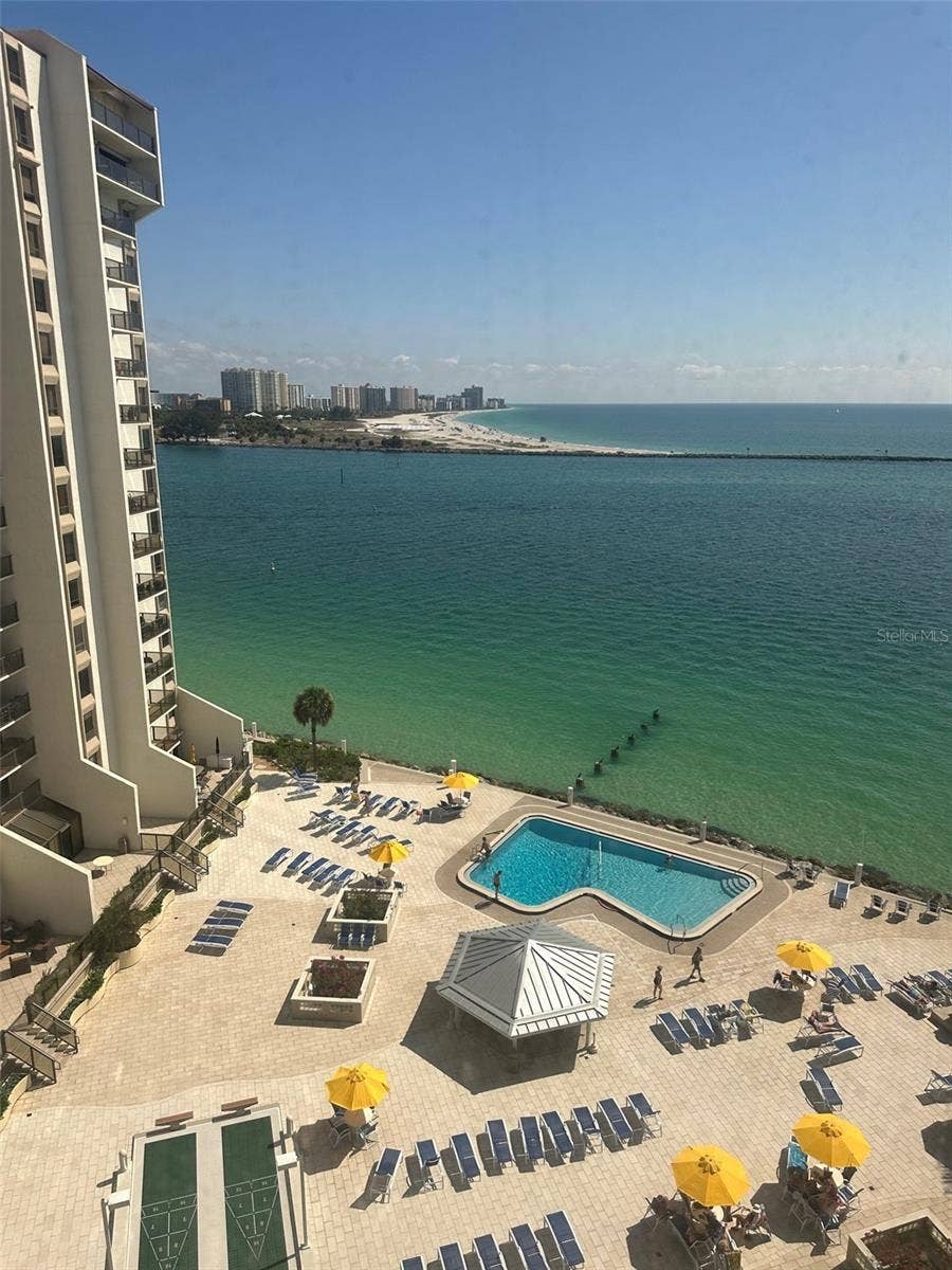 440 S GULFVIEW BOULEVARD, #1102, Clearwater, FL 33767 Balcony view of Gulf & pool deck area