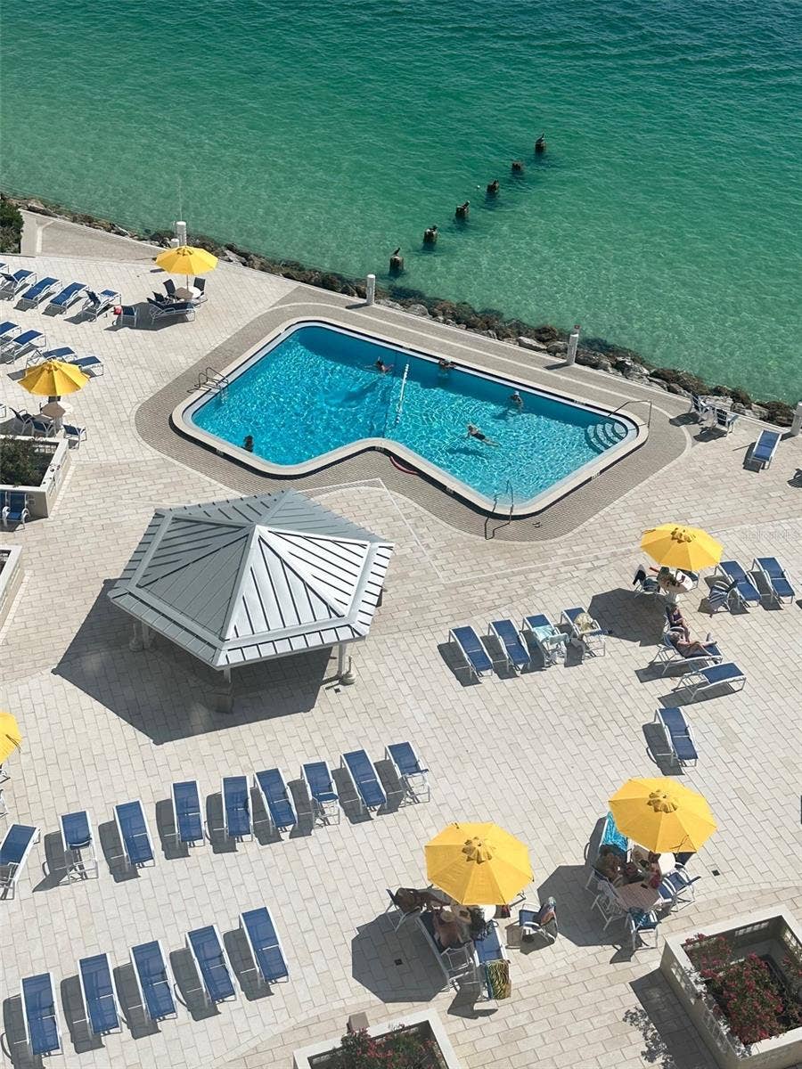 440 S GULFVIEW BOULEVARD, #1102, Clearwater, FL 33767 Balcony view of Gulf & pool deck area