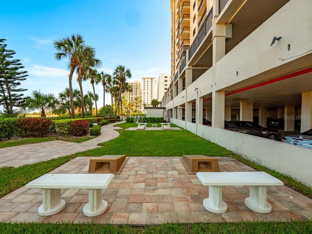 1270 GULF BOULEVARD, #603, Clearwater, FL 33767 Corn Hole on the property beach side.