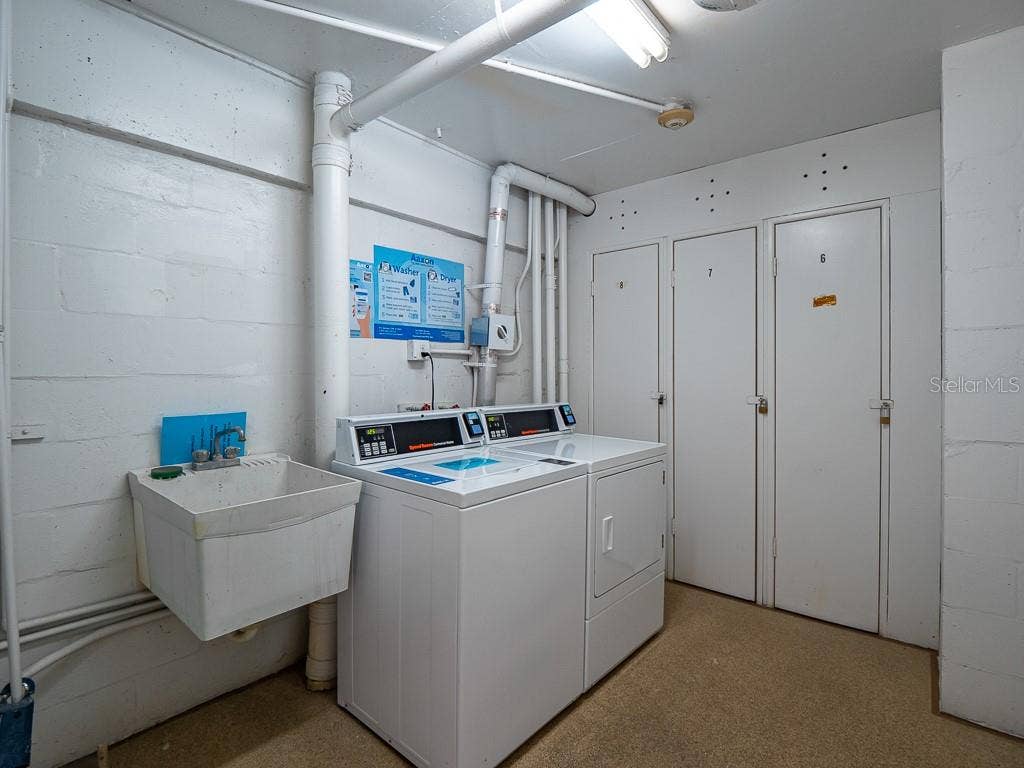 1270 GULF BOULEVARD, #603, Clearwater, FL 33767 Washer and Dryer directly across the walkway on 6th FL