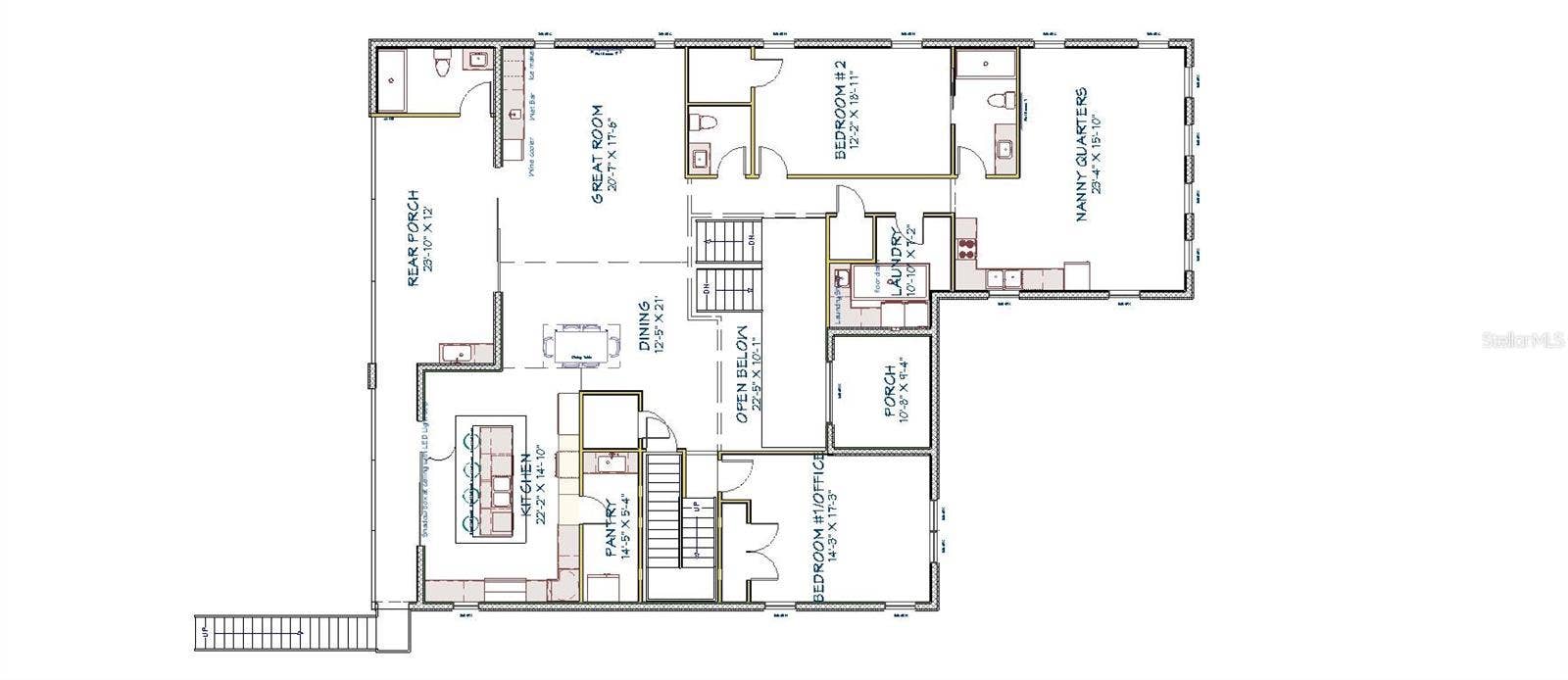 2121 BAYOU GRANDE BOULEVARD NE, St Petersburg, FL 33703 Second Level Floor Plan With Nanny/In Law Suite