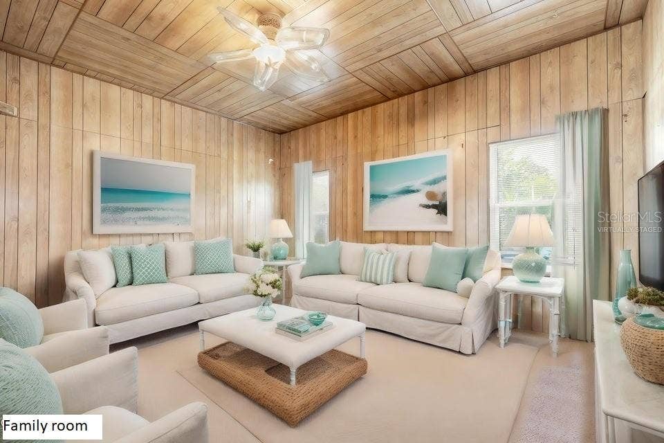 724 N OLEANDER AVENUE, Daytona Beach, FL 32118 Virtually staged family room