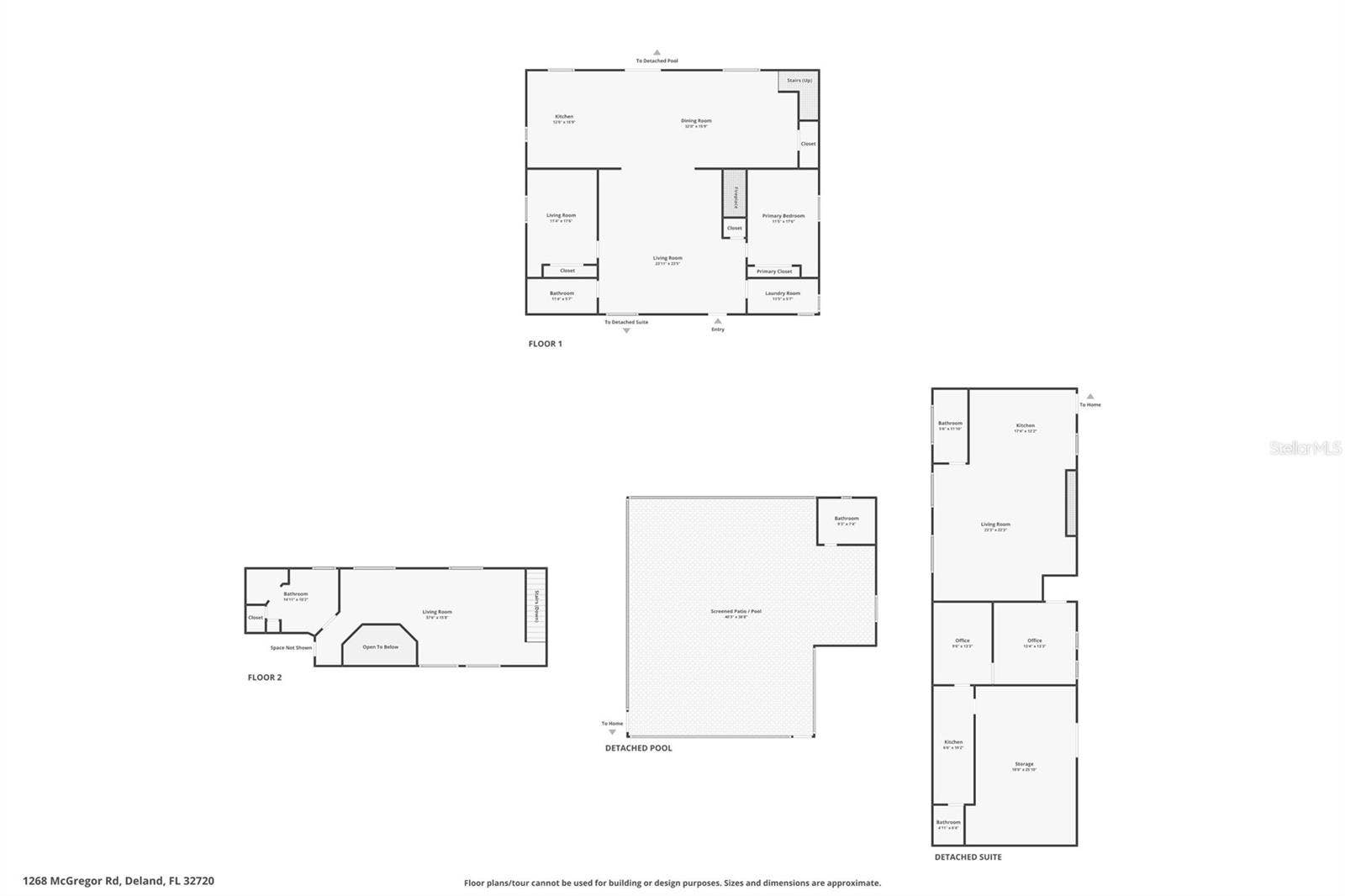 1268 MCGREGOR ROAD, Deland, FL 32720 Combined floor plans