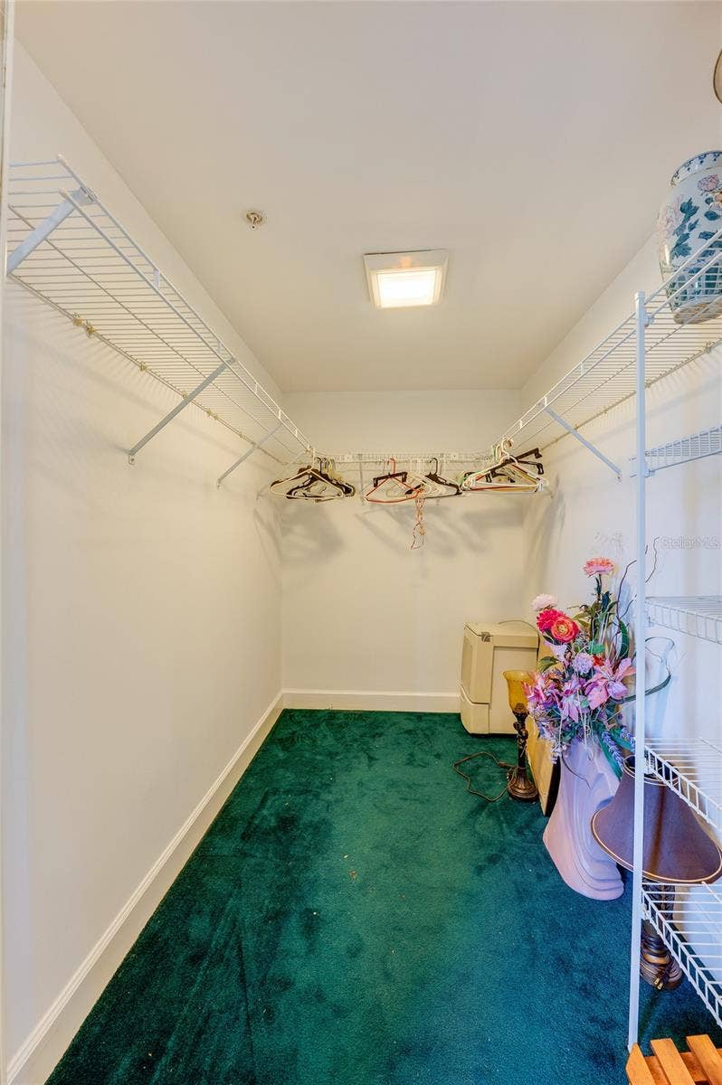 4575 S ATLANTIC AVENUE, #6101, Port Orange, FL 32127 A spacious walk-in closet with built-in shelving provides plenty of storage and organization options.