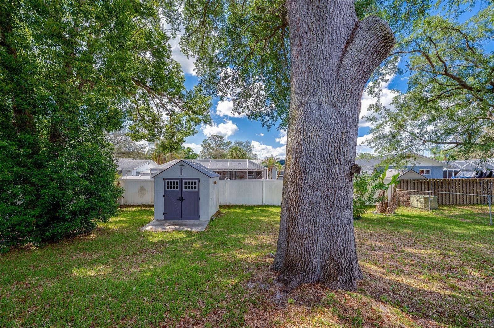667 GEORGE MILLER CIRCLE, Port Orange, FL 32127 Shed in backyard