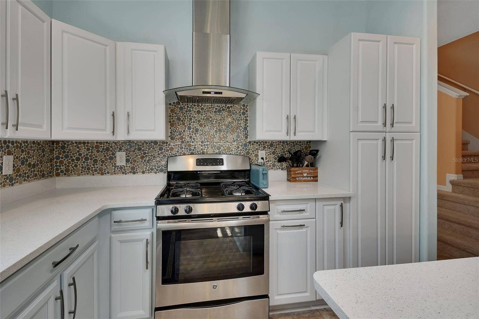 New exhaust hood and backsplash-Gas Range