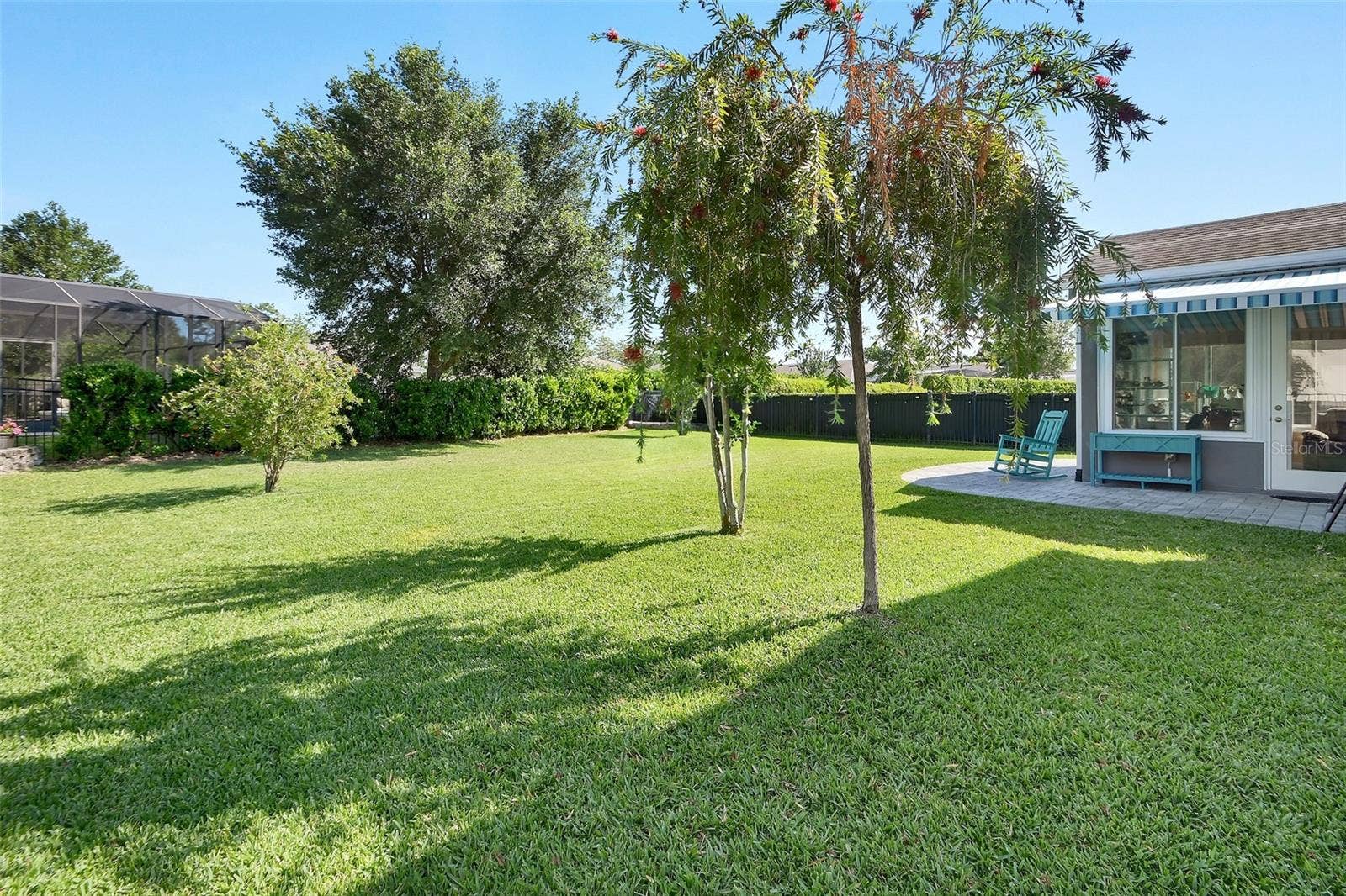 Fenced backyard