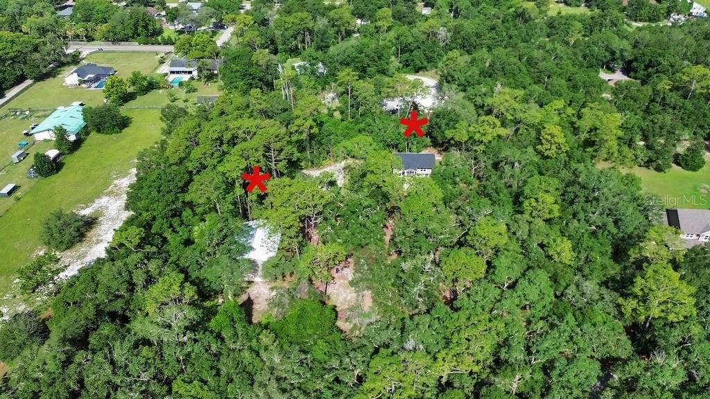 Aerial of home and shop