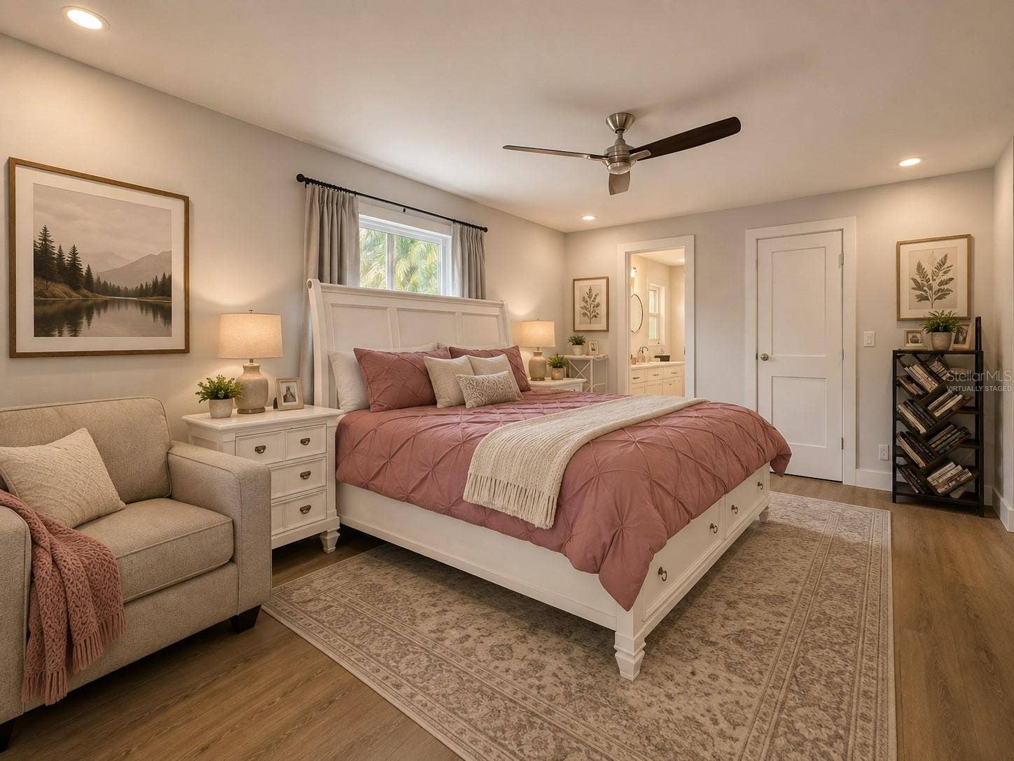 Virtually staged Bedroom