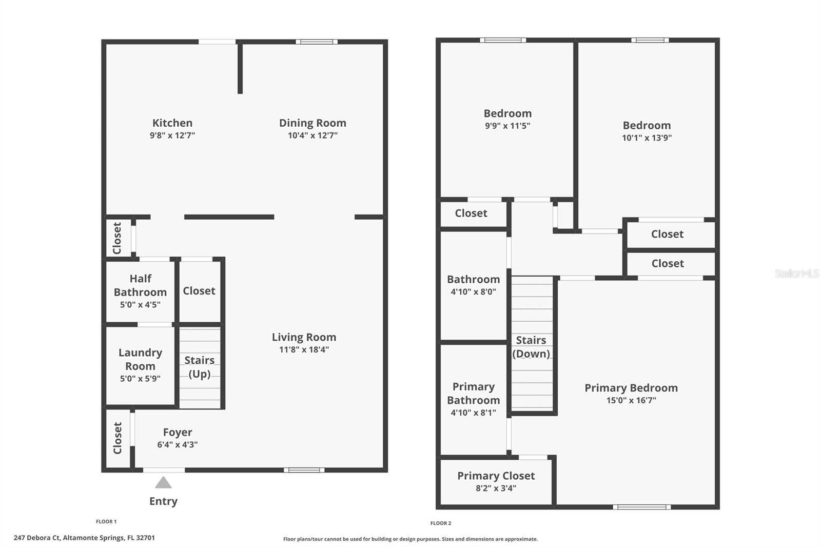 247 DEBORA COURT, #247, Altamonte Springs, FL 32701 combined 1st and 2nd floorplans