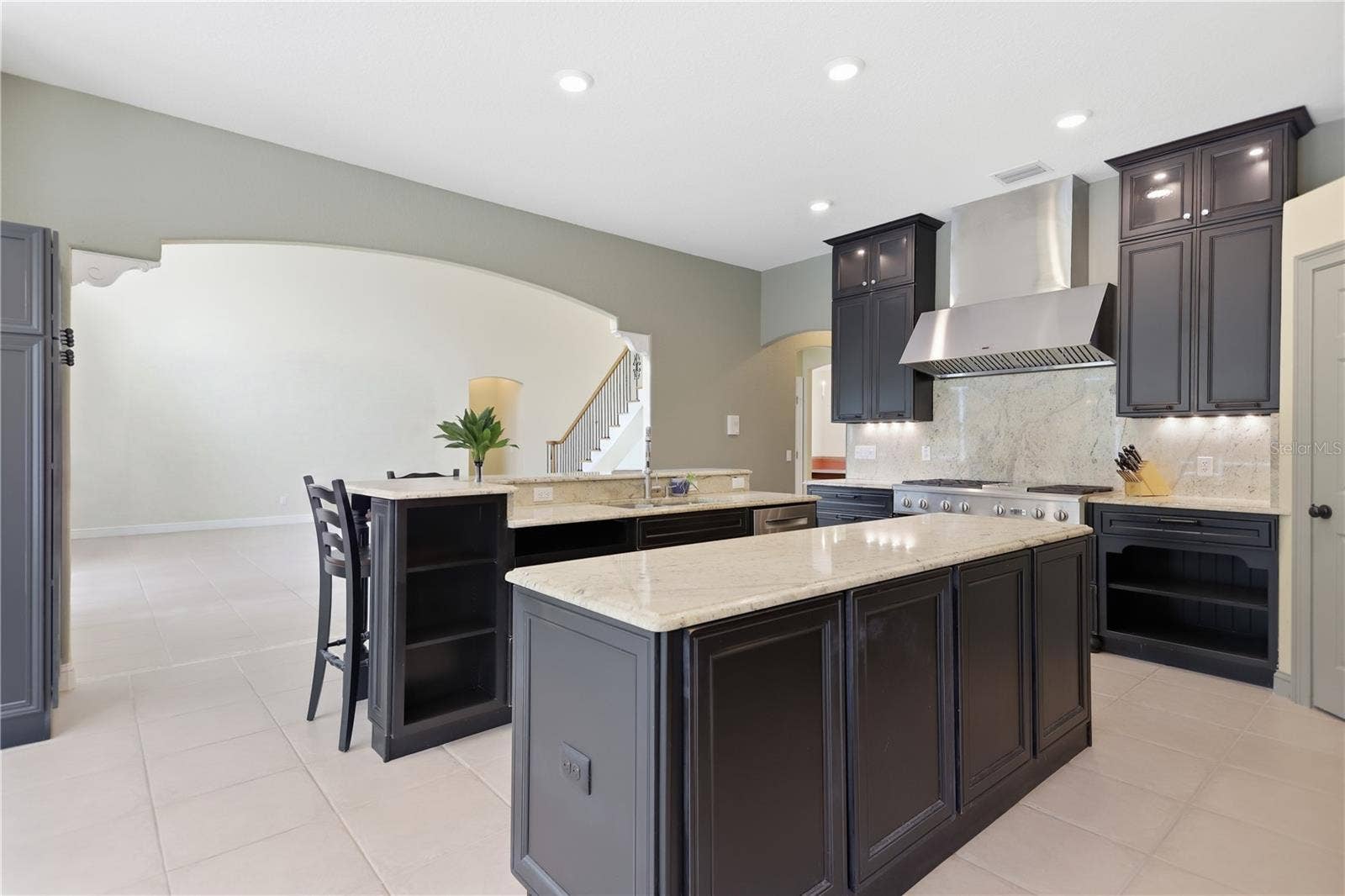 Kitchen with double islands