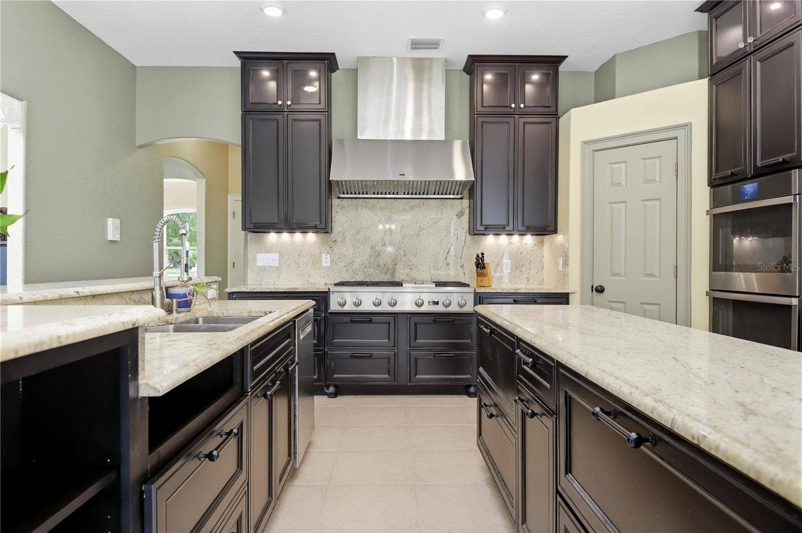 Kitchen with double islands