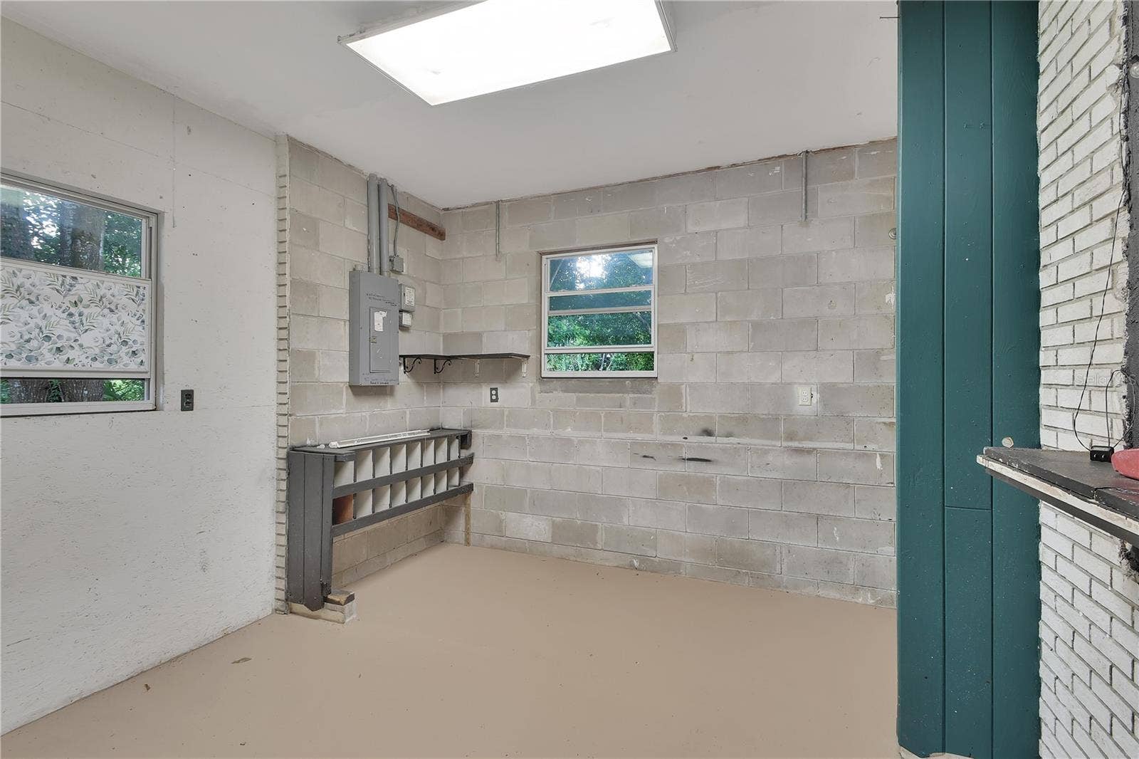 Workshop off carport