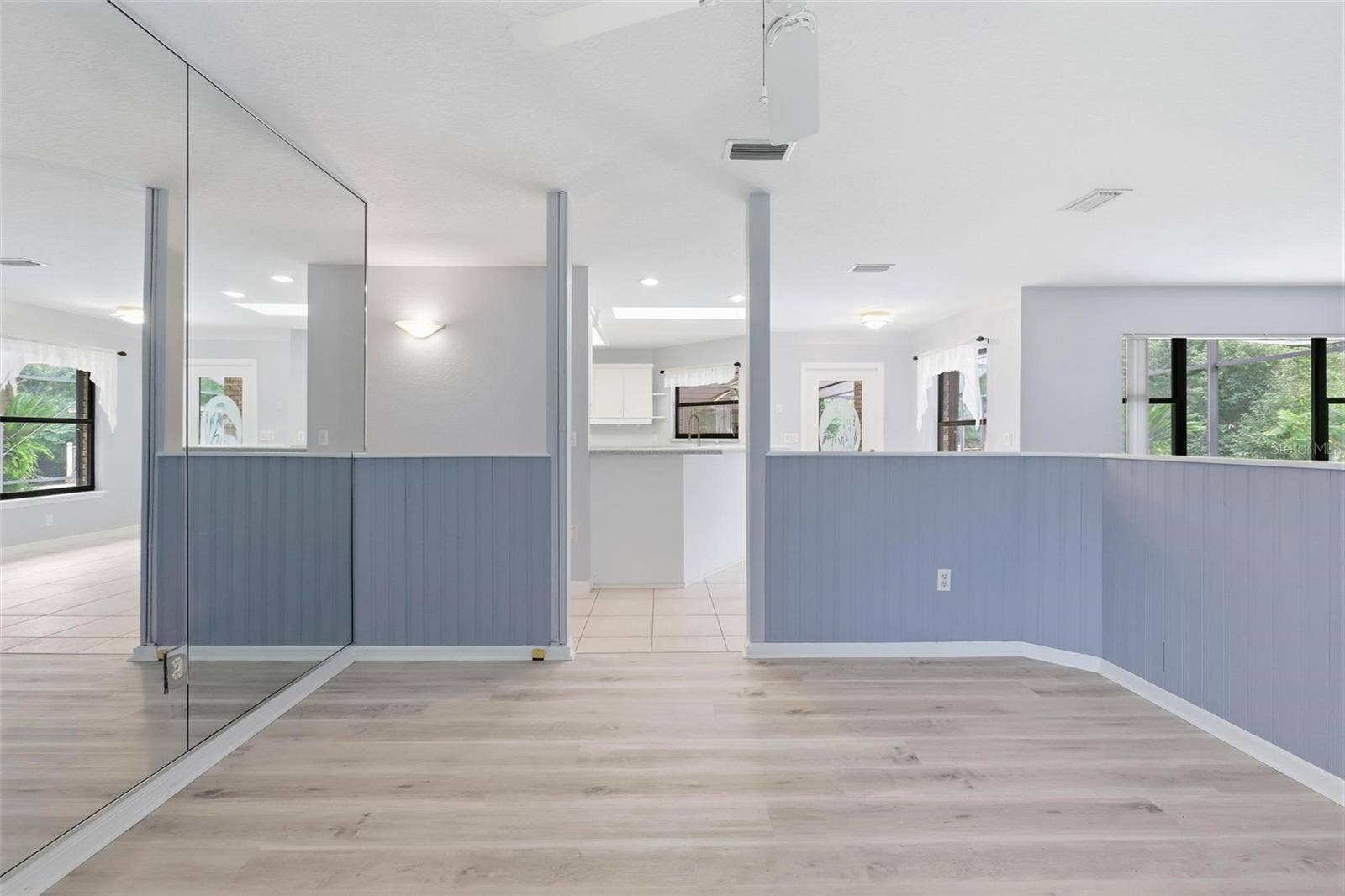 Looking towards kitchen.  Family room on right.