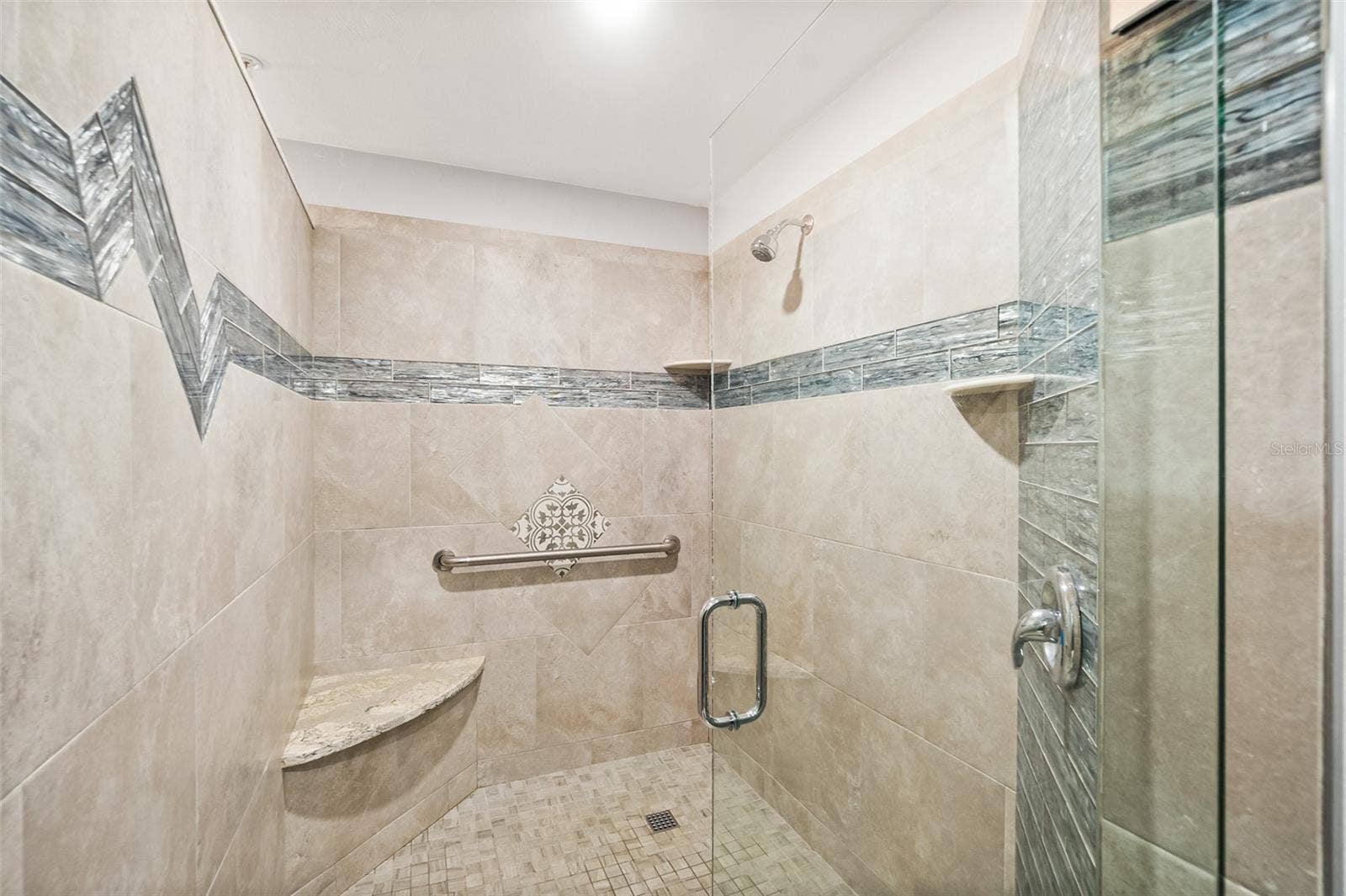 Bathroom adjacent to indoor pool