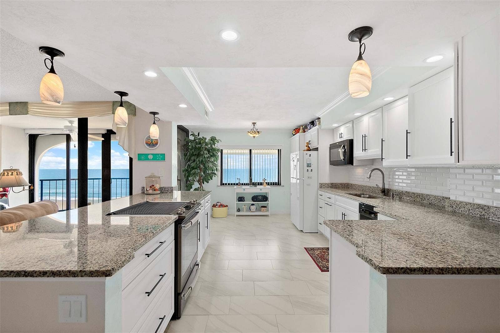 Ocean view and balcony access from the kitchen