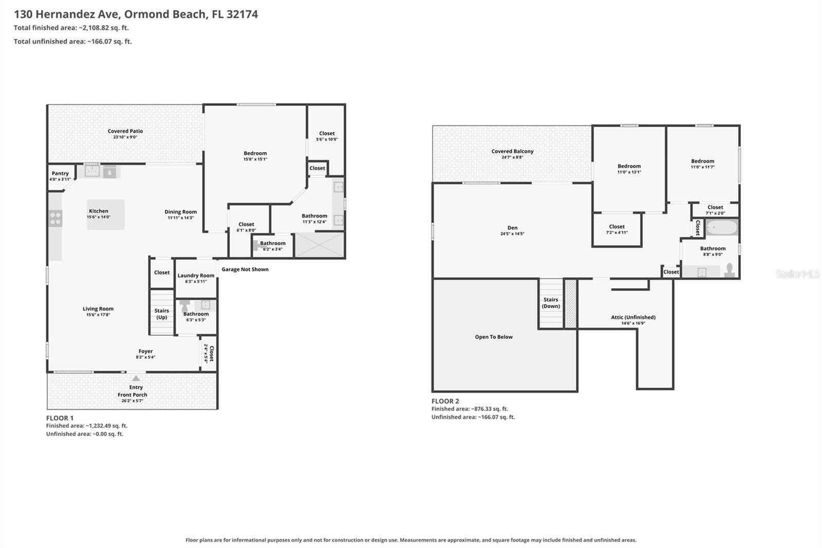 130 HERNANDEZ AVENUE, Ormond Beach, FL 32174 Floor Plan