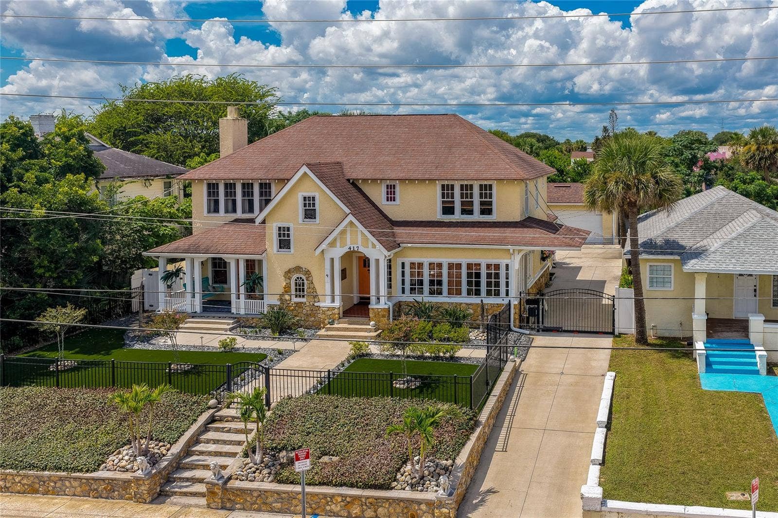 417 N GRANDVIEW AVENUE, Daytona Beach, FL 32118 Long driveway to detached re-built oversized 2-car garage