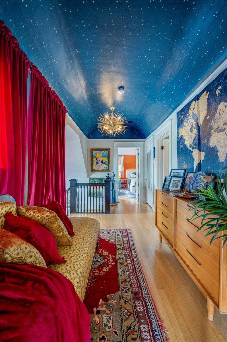 417 N GRANDVIEW AVENUE, Daytona Beach, FL 32118 Upstairs hall with "starry night" ceiling