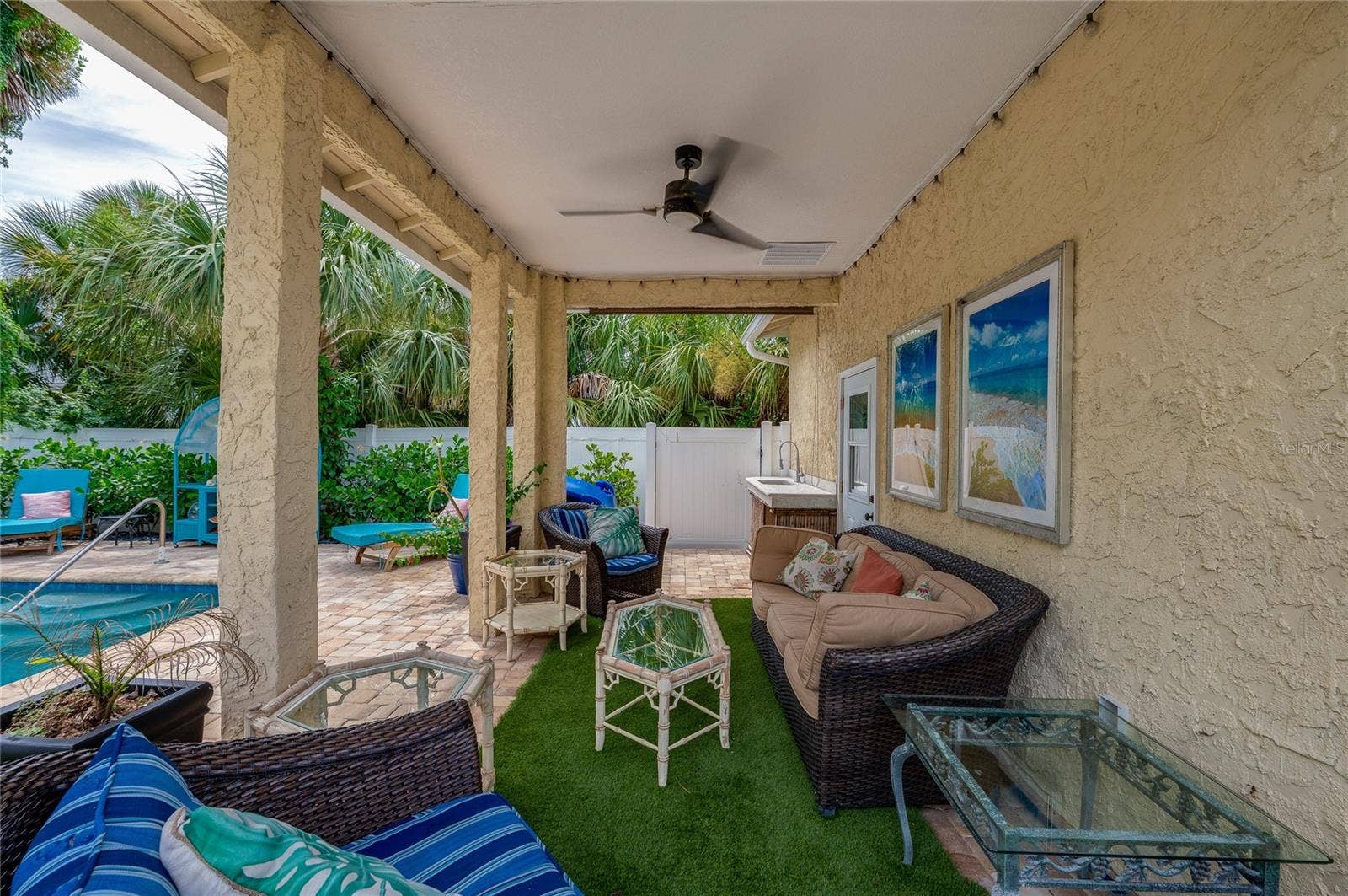 417 N GRANDVIEW AVENUE, Daytona Beach, FL 32118 Open-air patio, fan-cooled cabana, summer kitchen space