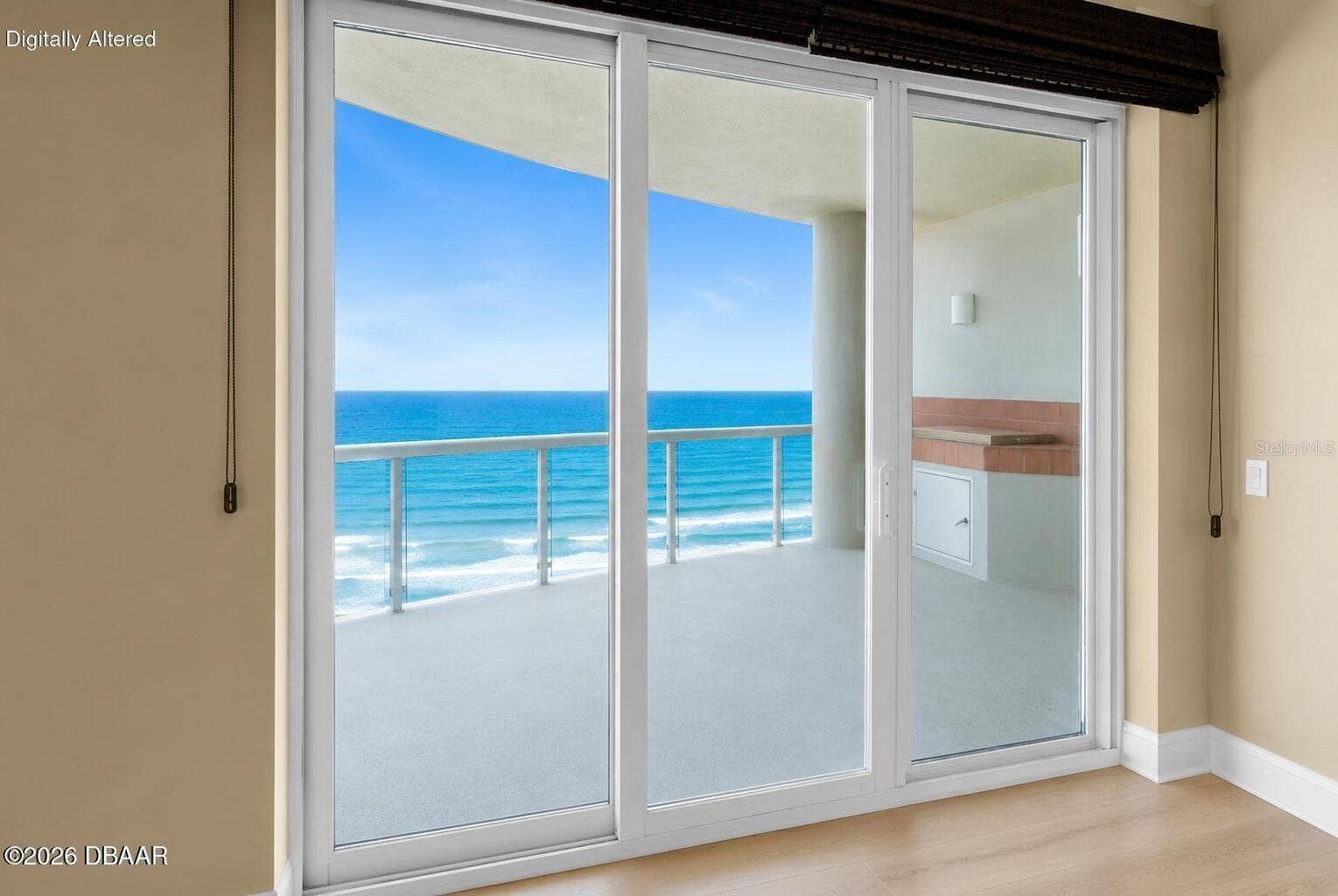 3703 S SOUTH ATLANTIC AVENUE, #1004, Daytona Beach Shores, FL 32118 Balcony access in living room