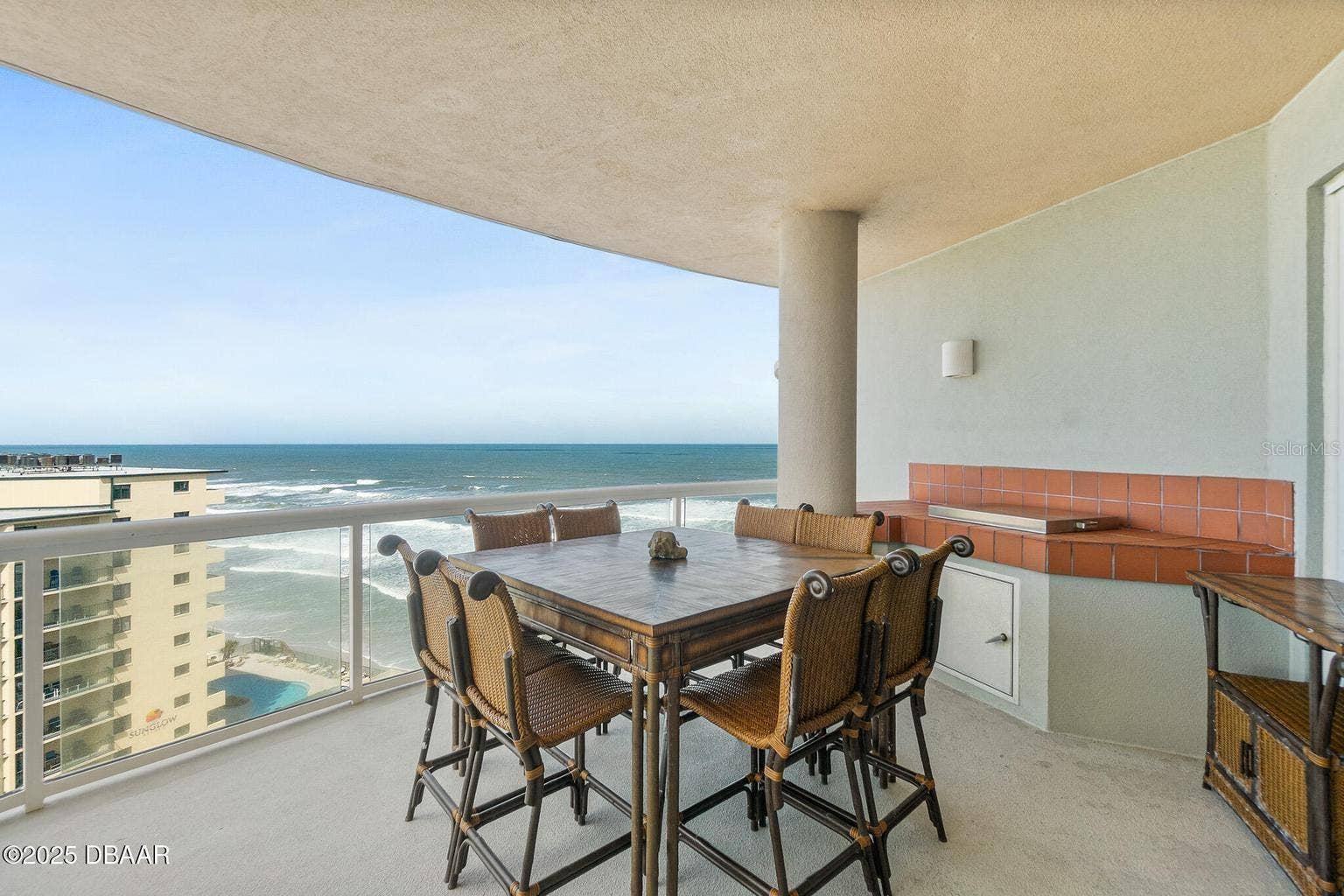 3703 S SOUTH ATLANTIC AVENUE, #1004, Daytona Beach Shores, FL 32118 Large balcony