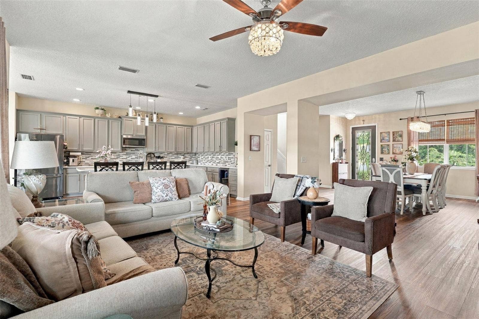 8 ANGELA DRIVE, Palm Coast, FL 32164 The main living area flows seamlessly with the kitchen and dining areas