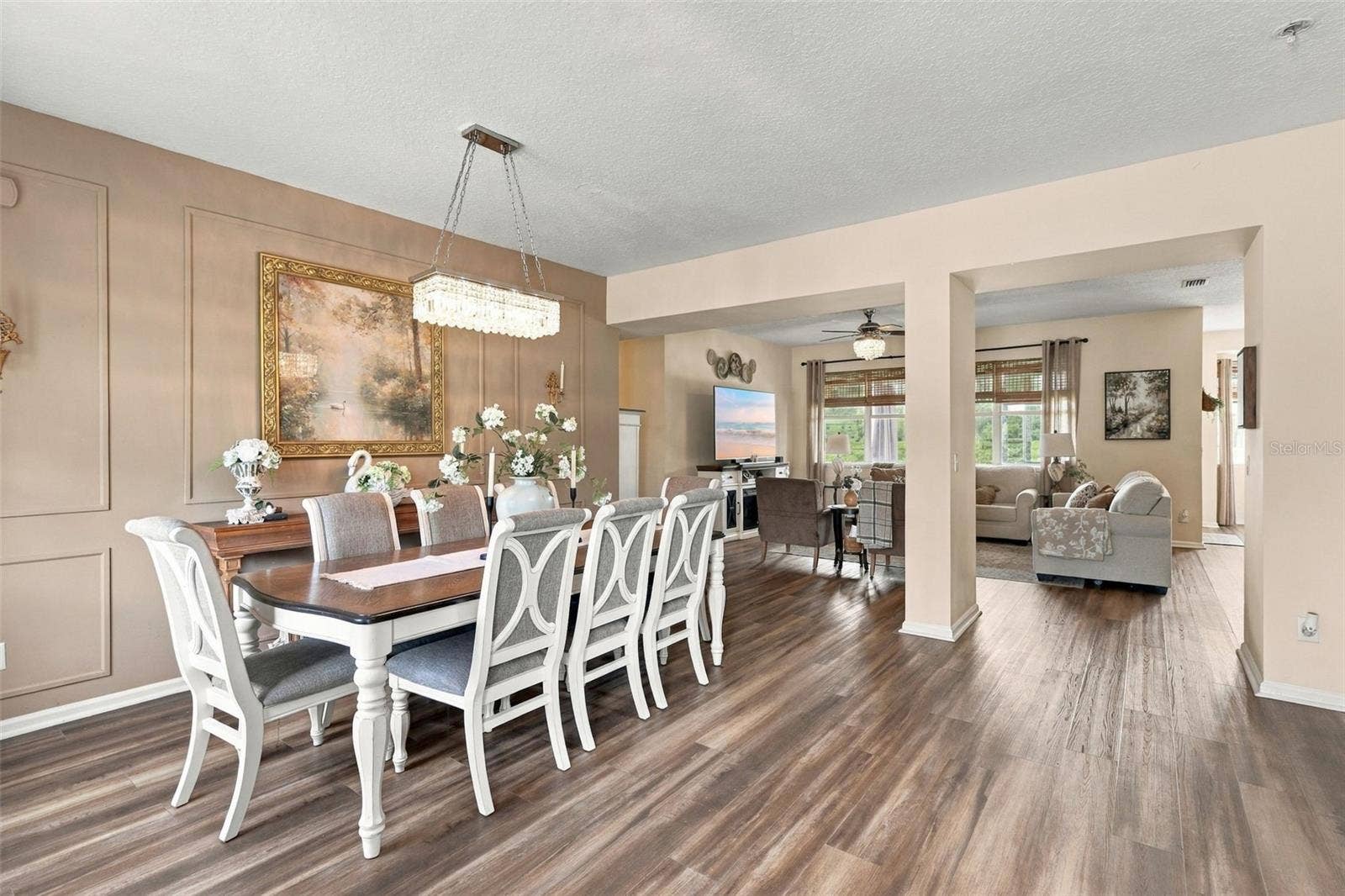 8 ANGELA DRIVE, Palm Coast, FL 32164 Front dining area towards main living area. The details are what makes this home so special.