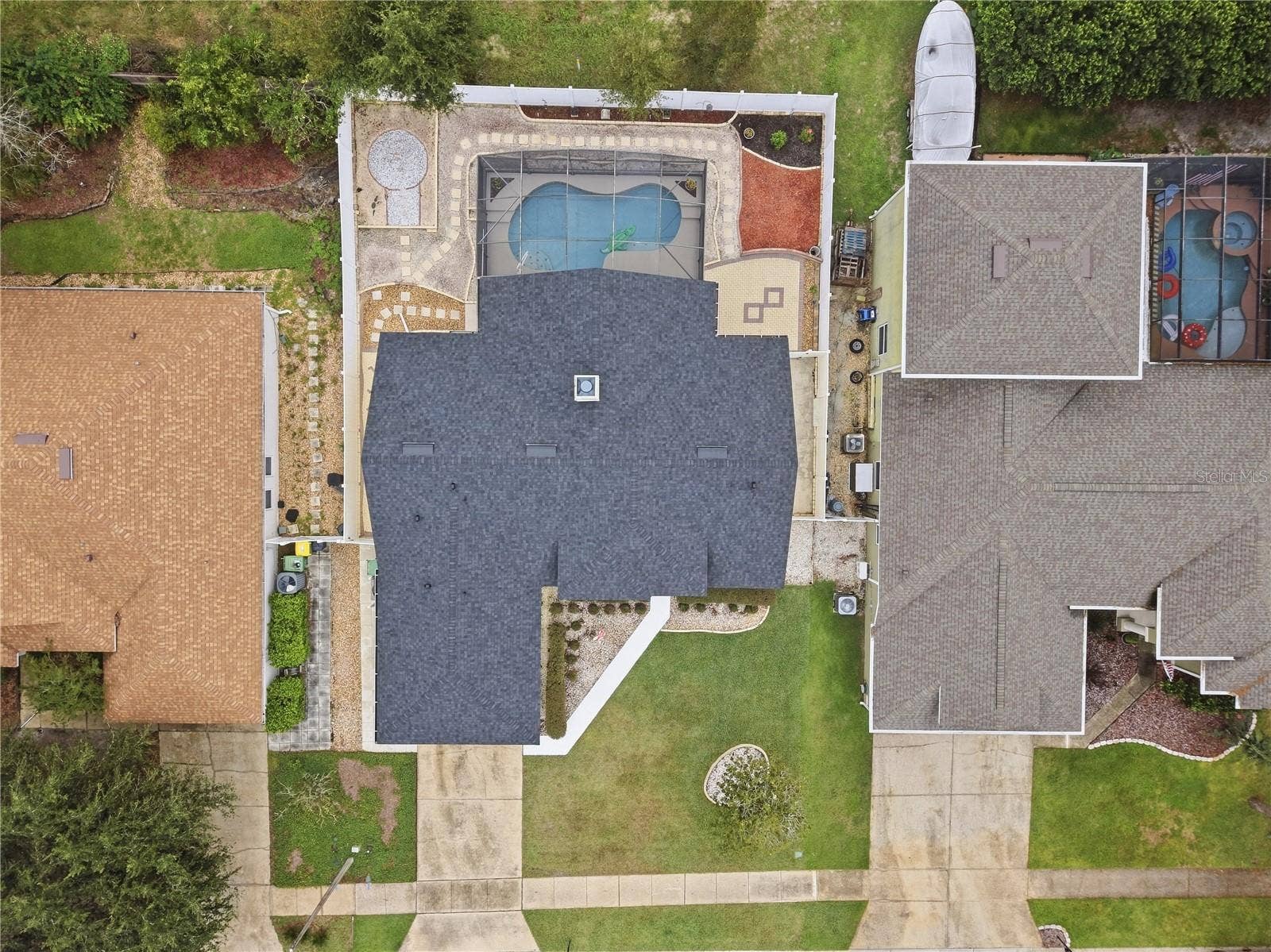 1420 BENT OAKS BOULEVARD, Deland, FL 32724 Overhead shot of 1420 Bent Oaks -- highlites new roof, fully fenced yard, low maintenance back yard!