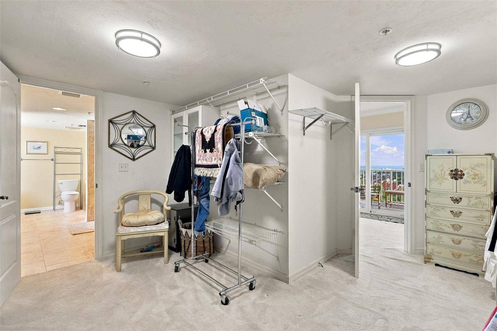Upper level walk-in closet