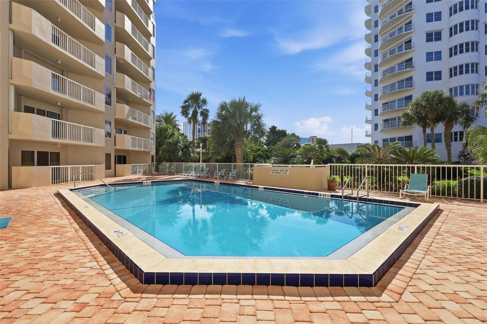 One of two outdoor pools