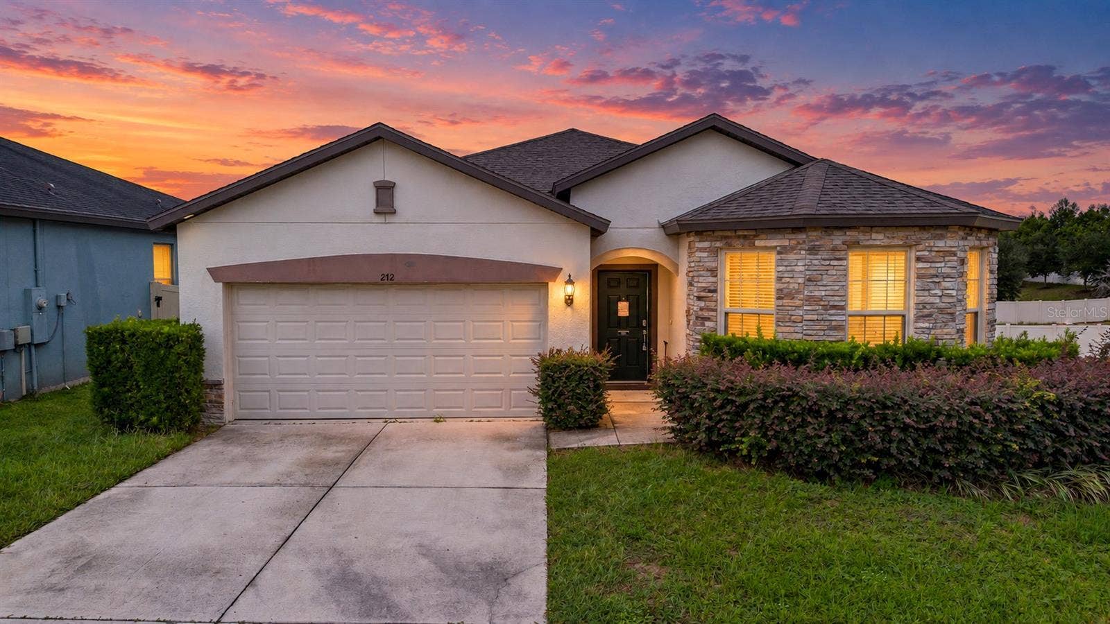 twilight of front of property
