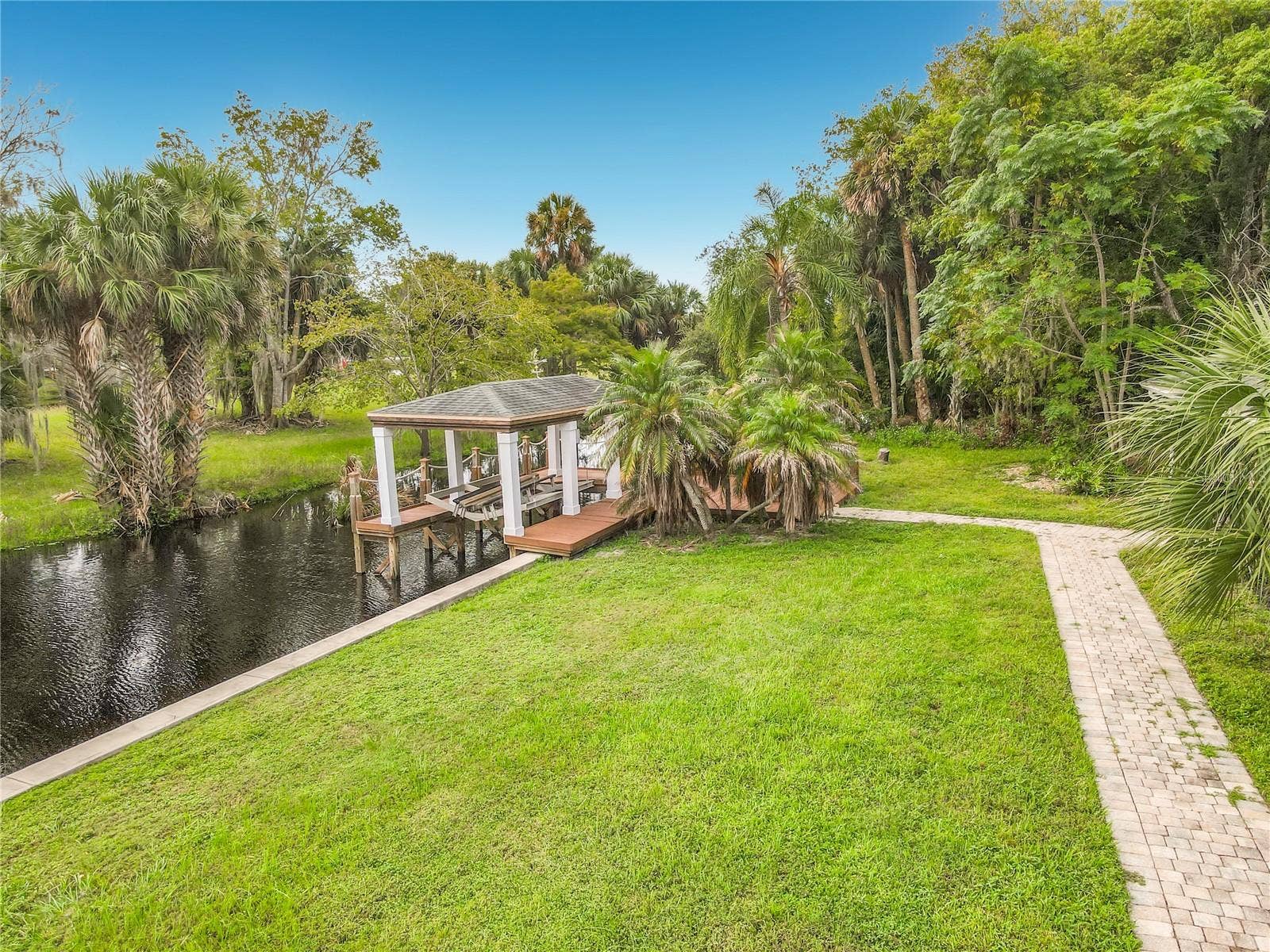 Back yard and boathouse