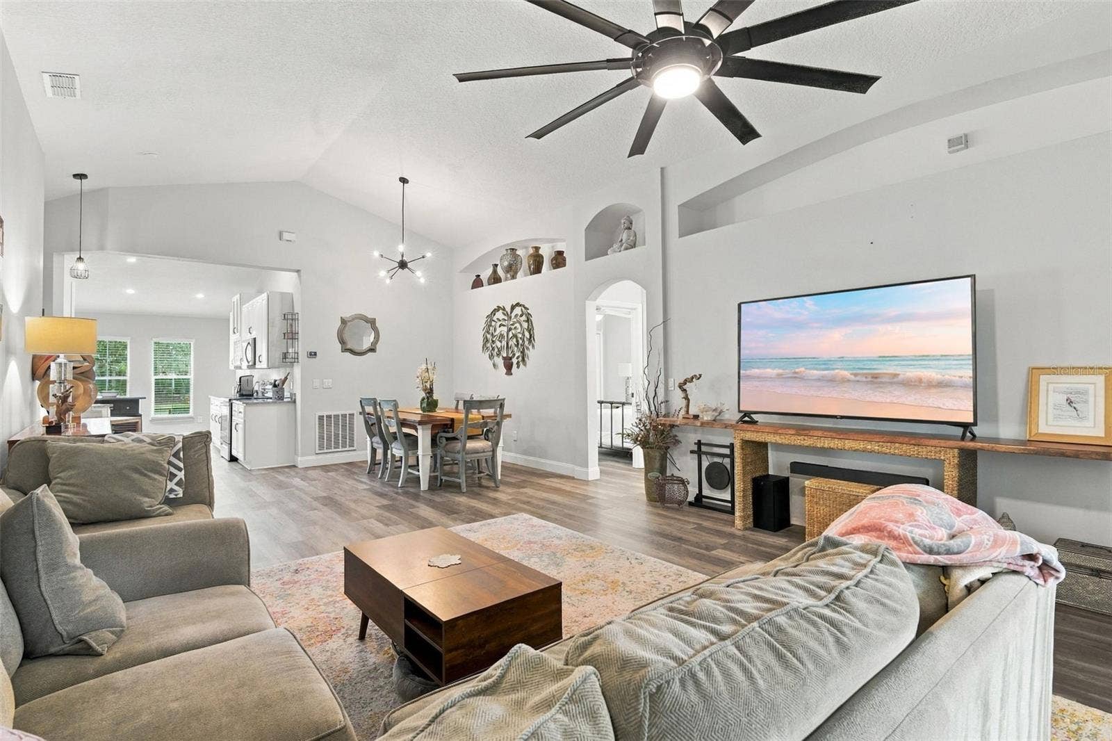 Main living area towards dining area.