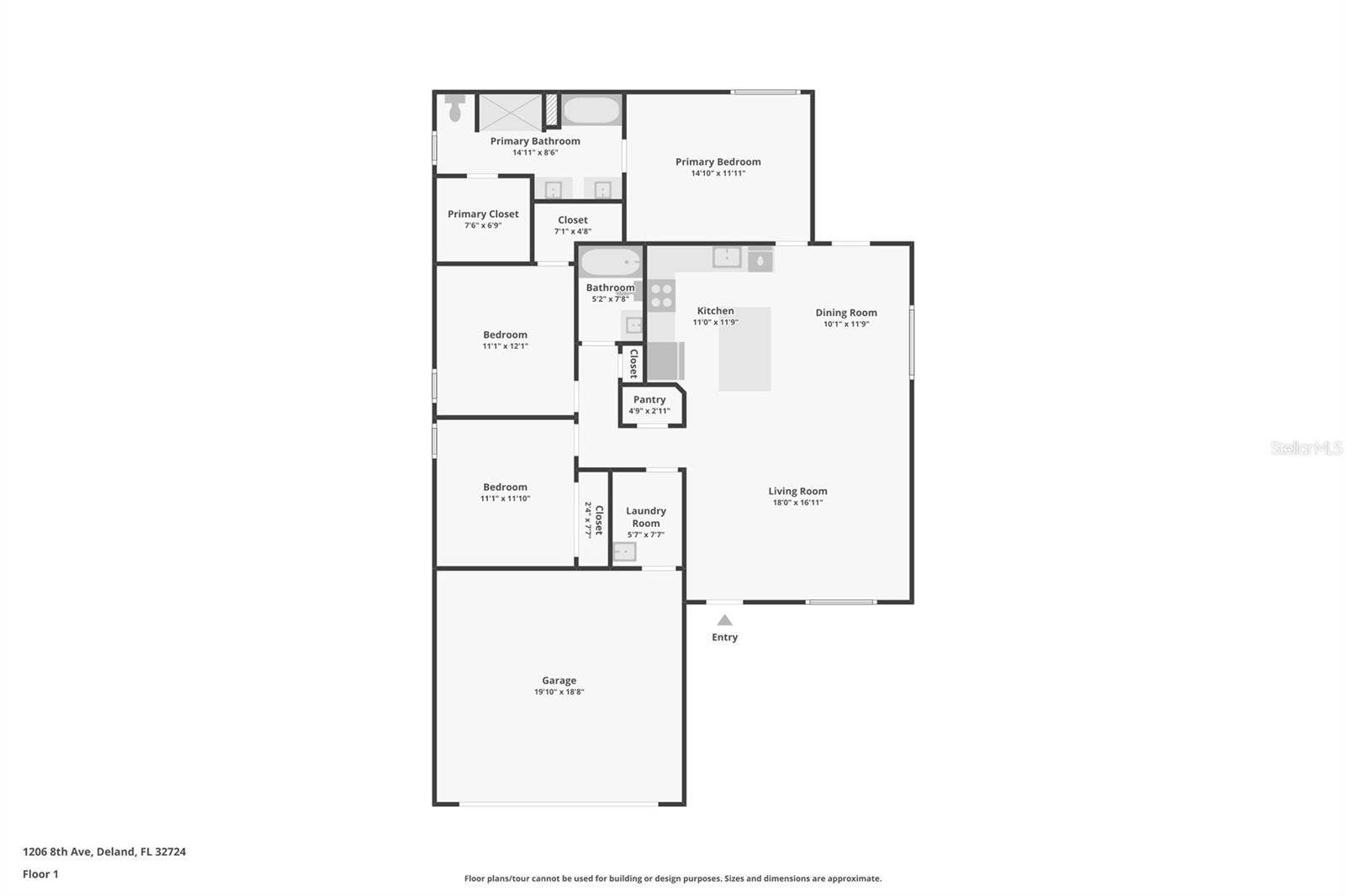 1772 6TH AVENUE, Deland, FL 32724 floor plan of garage left