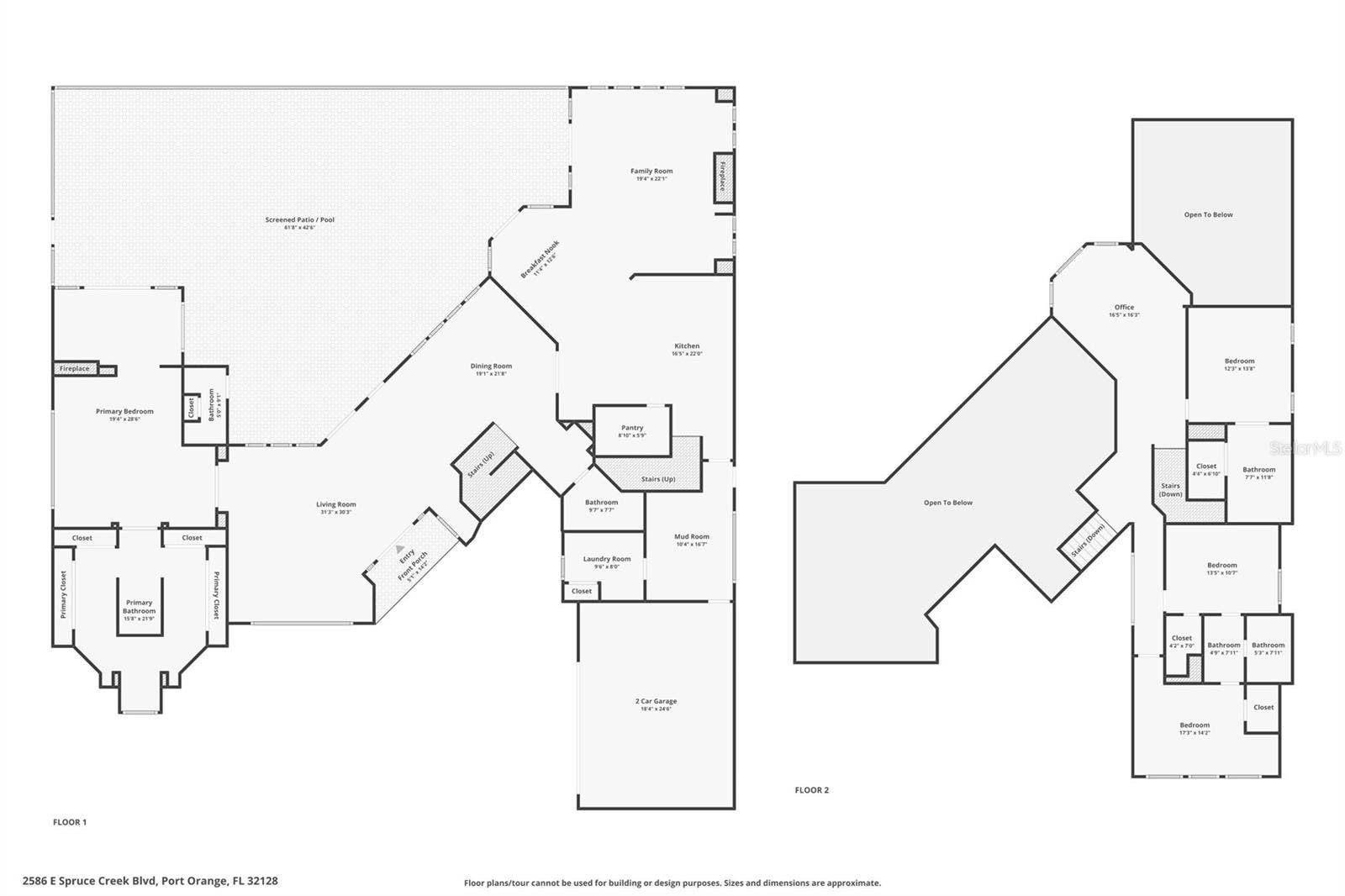 2586 E SPRUCE CREEK BOULEVARD, Port Orange, FL 32128 FLOOR PLANS