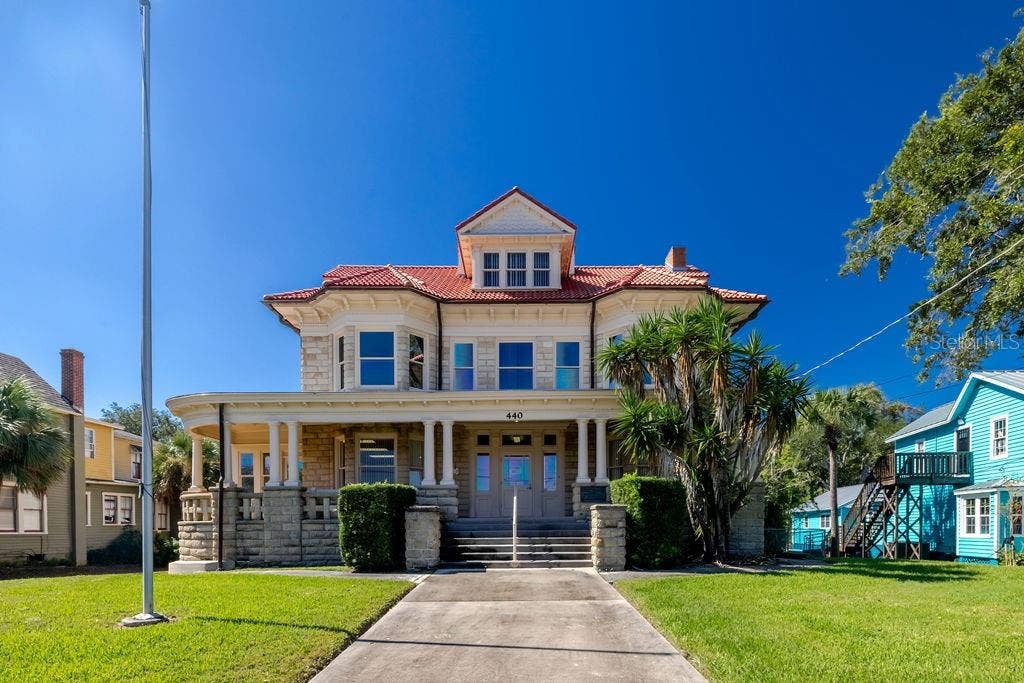 440 S BEACH STREET, Daytona Beach, FL 32114 Front of main building with 7100+ square feet, from the East.