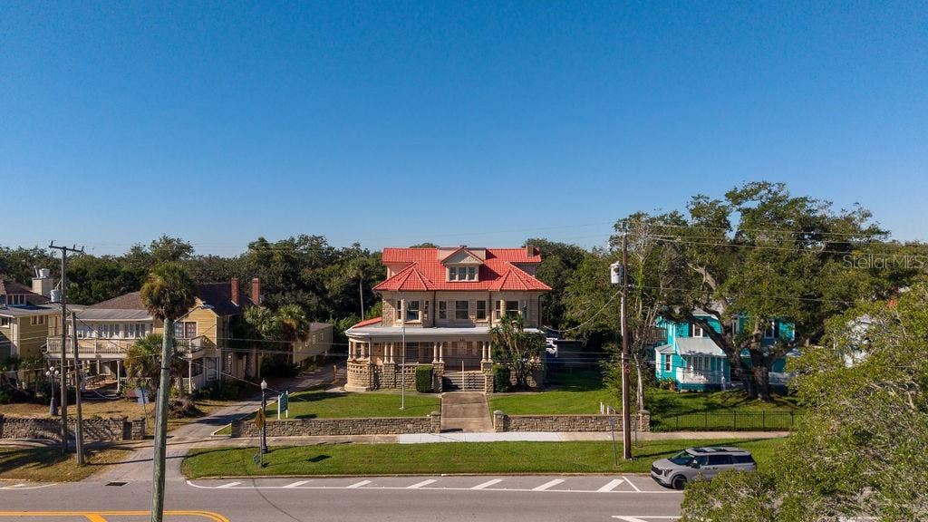 440 S BEACH STREET, Daytona Beach, FL 32114 Front aerial view of property from Halifax Harbor Marina & Park.