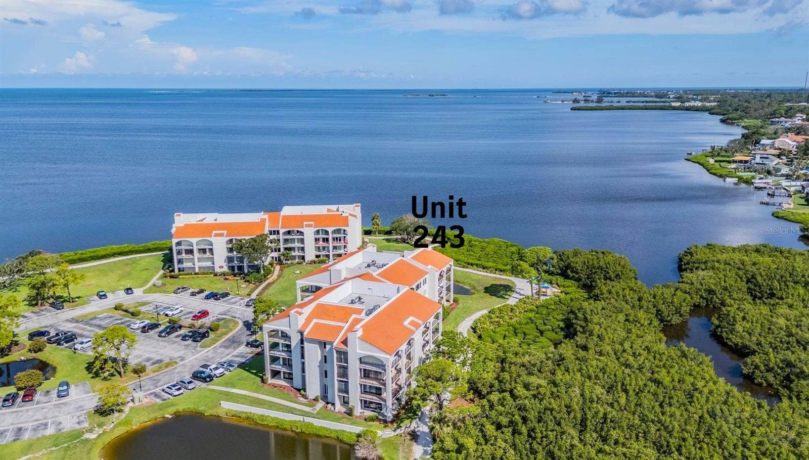 243 MARINER DRIVE, #243, Tarpon Springs, FL 34689 Aerial of the Building Showing Unit Location