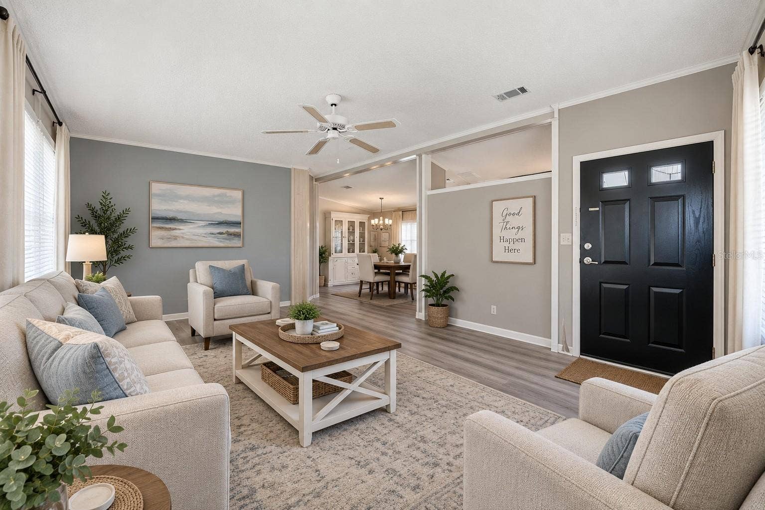 Virtual staged photo with furniture and upgrades