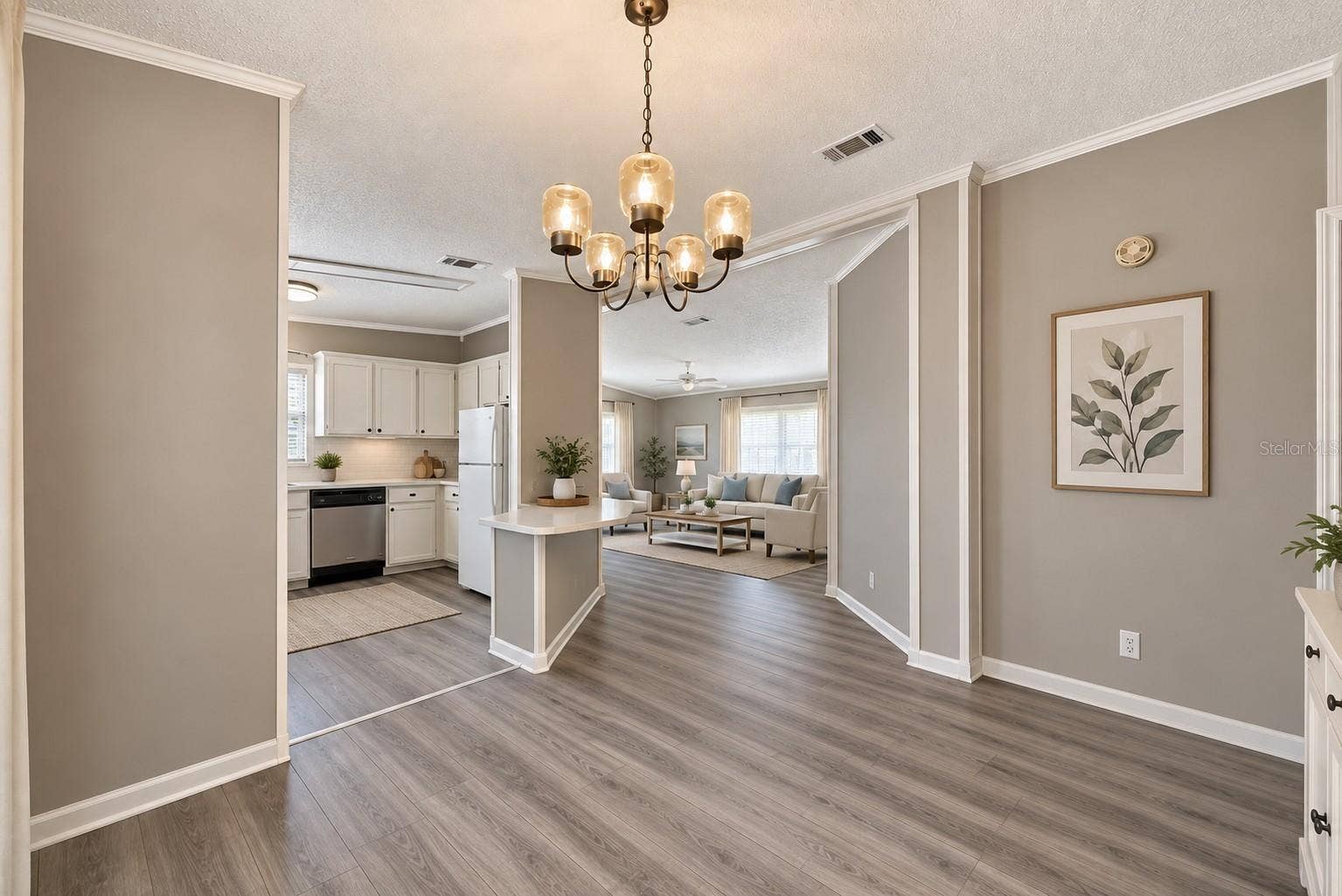 Virtual staged picture with new flooring and paint